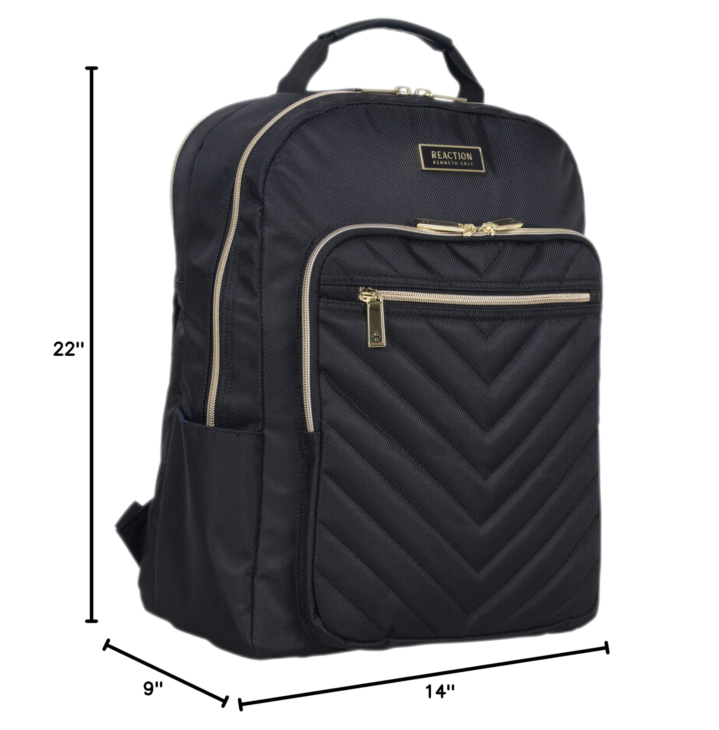 Kenneth Cole REACTION Madison Square Lightweight Expandable Hardside Spinner Luggage 24-Inch Checked Suitcase - Black | Perfect for Business Travel & Weekend Getaways