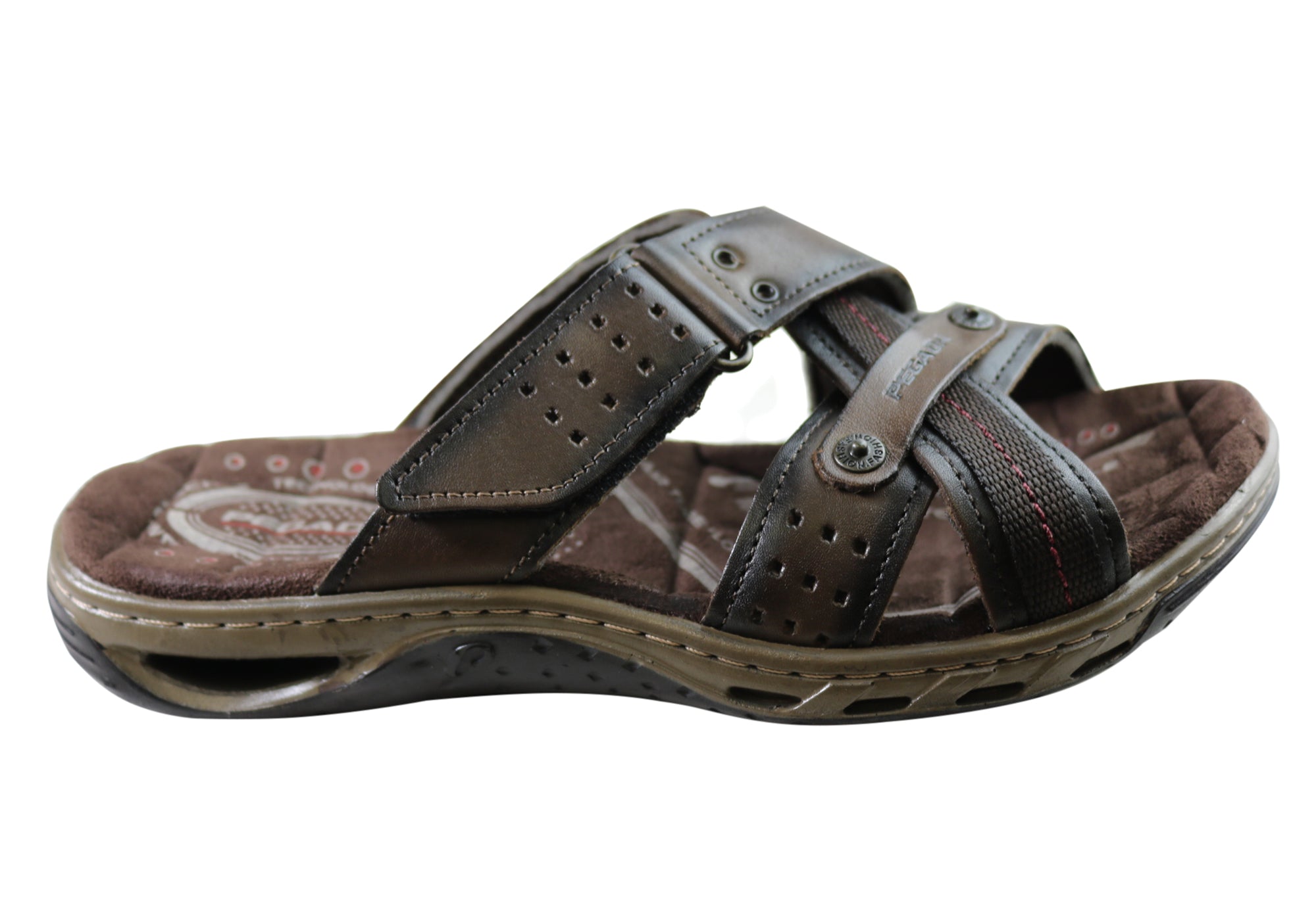 Nixon Men's Leather Comfort Slide Sandals - Handmade in Brazil - Premium Comfort for Beach, Pool & Summer Relaxation