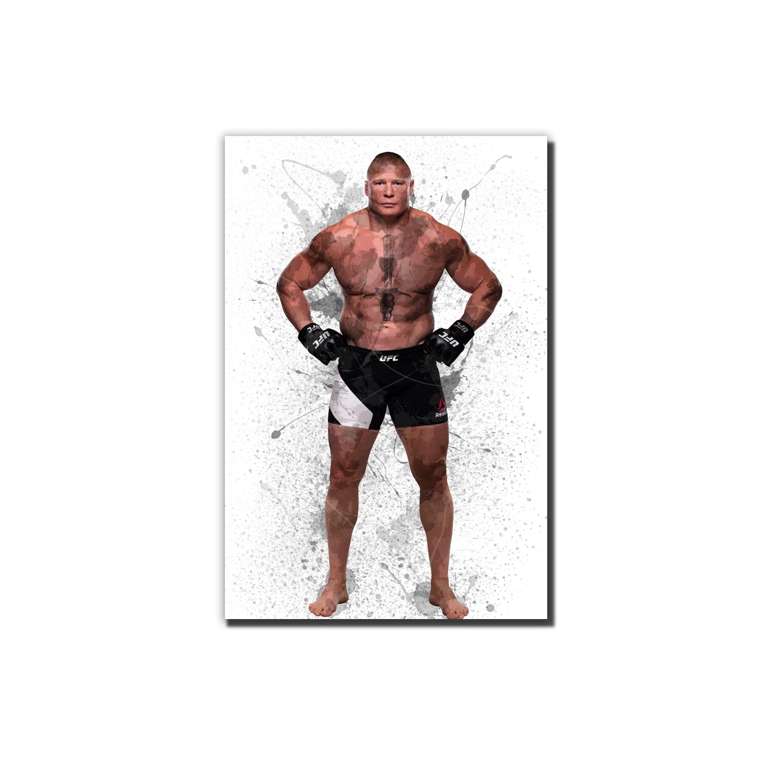 Brock Lesnar MMA Canvas Wall Art - Modern Large 30x40 Wooden Frame Poster for Living Room, Office & Man Cave Decor - Perfect for Sports Fans & Home Gym Wall Decor