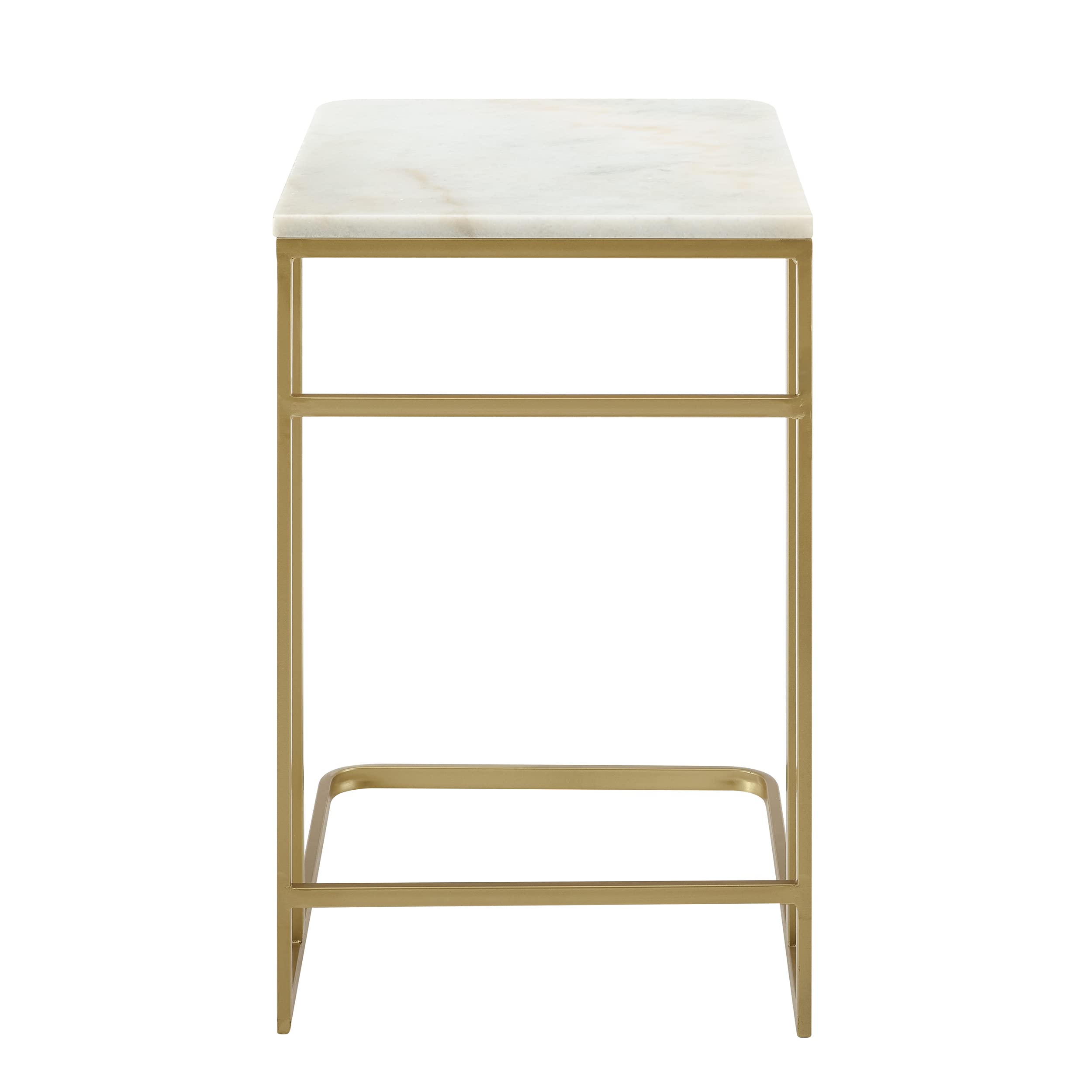 SEI Furniture Fallon Marble Coffee Table with Gold Metal Base - Modern Living Room Accent Table for Small Spaces, Home Decor & Entertaining