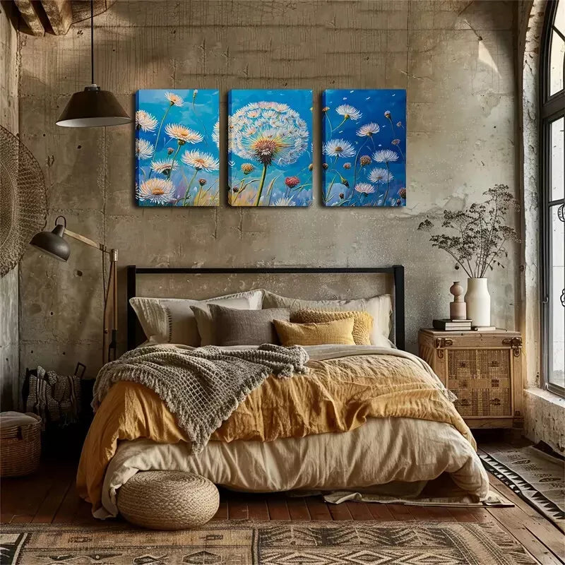 3-Piece Dandelion World Wall Art Set - Framed Canvas 40x60cm | High Quality Print | 100% Australian Made | Ready to Hang | Perfect for Living Room, Bedroom & Office Decor