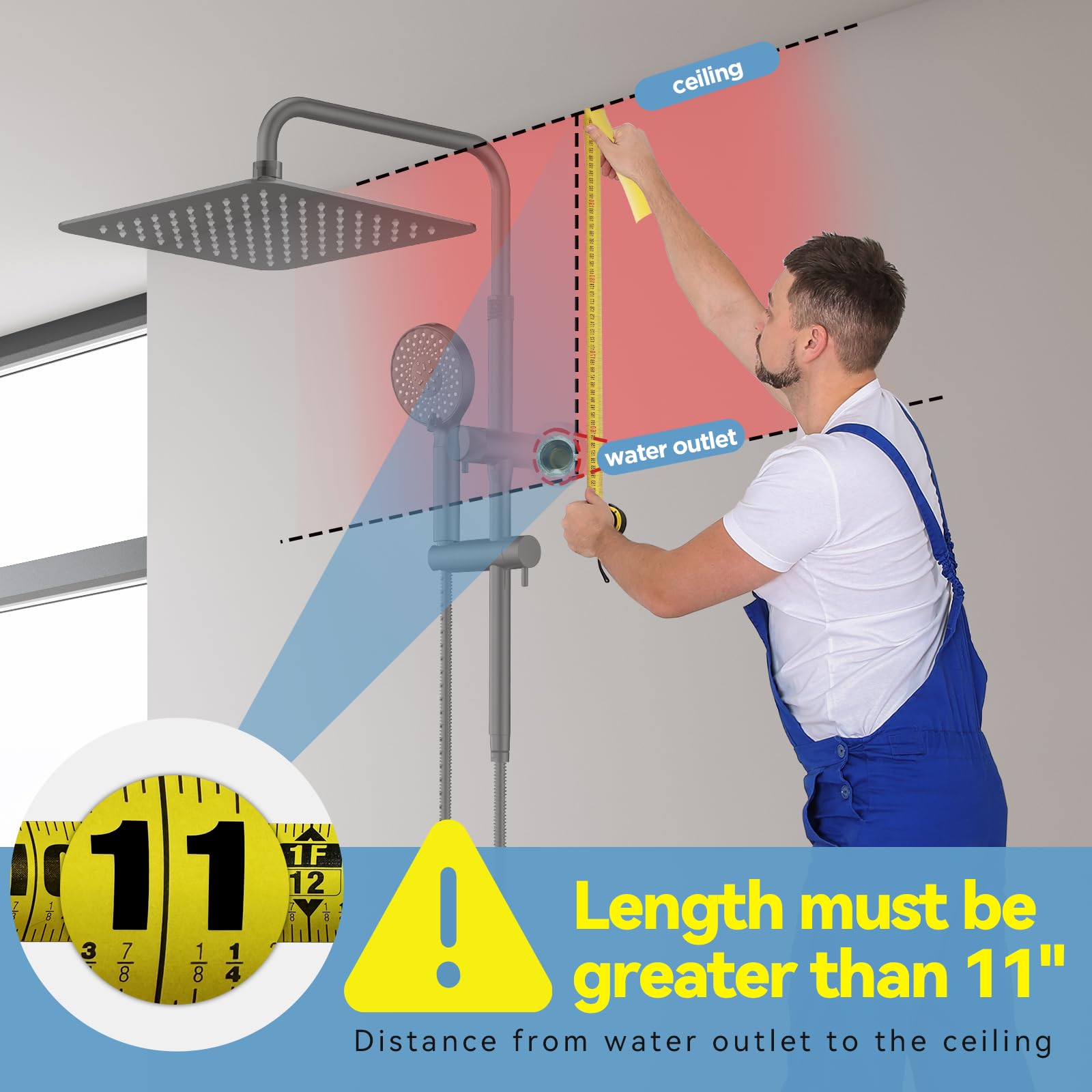 10 Inch All Metal Rainfall Shower Head with Handheld Combo - High Pressure 9 Mode Shower System, Adjustable Extension Arm & Slide Bar in Matte Black - Perfect for Spa-Like Bathroom Experience & Modern Home Upgrade