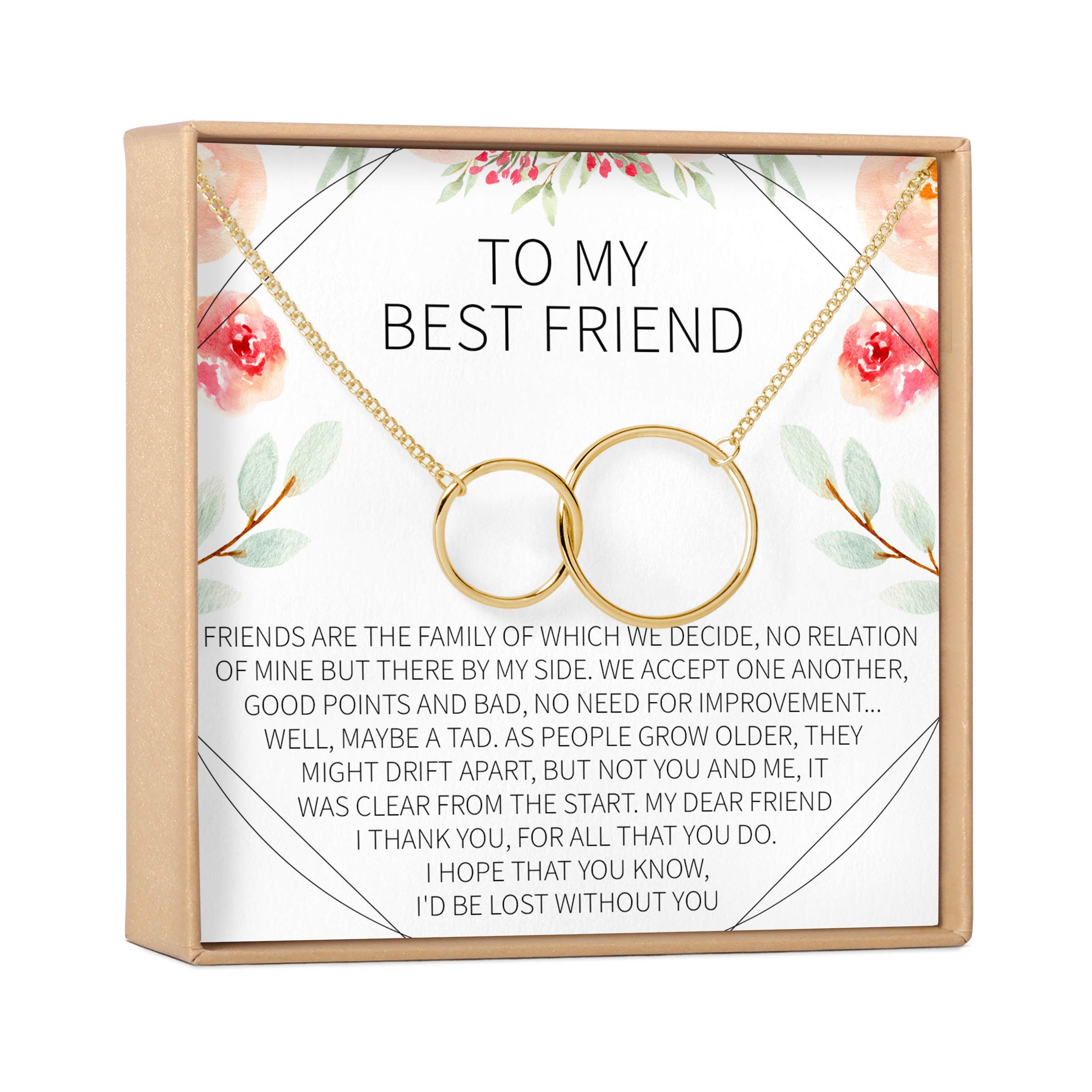 Dear Ava Best Friend Necklace - Sterling Silver Heart Pendant with Gift Box & Greeting Card - Perfect Birthday, Christmas, Anniversary Gift for Her - Friendship Jewelry for Sisters, BFFs & Loved Ones