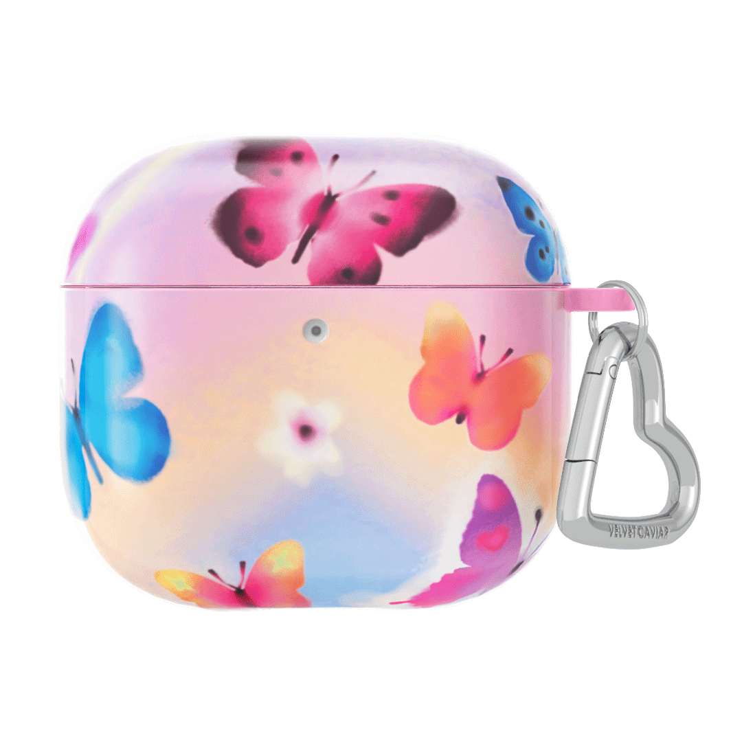 Aura Butterfly AirPod Case - Stylish Protective Cover for Apple AirPods 1/2/3 & Pro - Cute Floral Design for Girls & Women - Perfect Gift for Music Lovers & Fashion Accessory