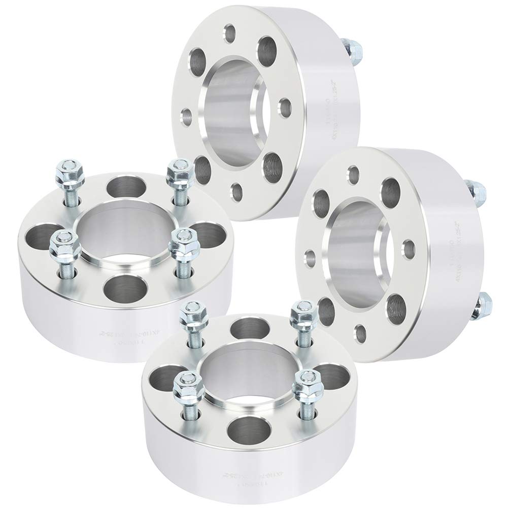 2 Inch Wheel Spacers 4x110 Bolt Pattern 74.1mm Hub Bore with 10x1.25 Lug Nuts - Compatible with Suzuki LT-A750 KingQuad, Yamaha YFB250 Timberwolf 2x4, Honda TRX420FPM Rancher 4x4 - 4PCS Set - Enhance Off-Road Performance & Stability