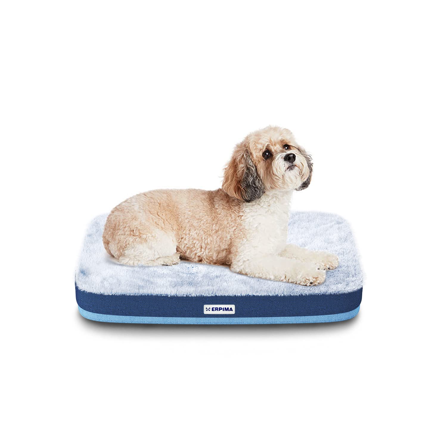 Erpima Orthopedic Memory Foam Dog Bed - Waterproof Pet Crate Pad with Reversible Cool/Warm Sides & Washable Cover - Comfortable Sleeping Mat for Small Dogs - Perfect for Crates, Kennels, and Home Use