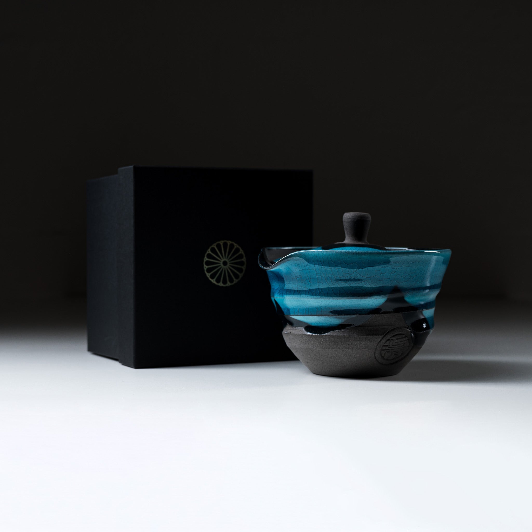 Premium NINSHU Houhin Teapot - Sou Ku (Blue Sky) Japanese Ceramic Teapot for Loose Leaf Tea | Perfect for Matcha, Sencha & Tea Ceremonies