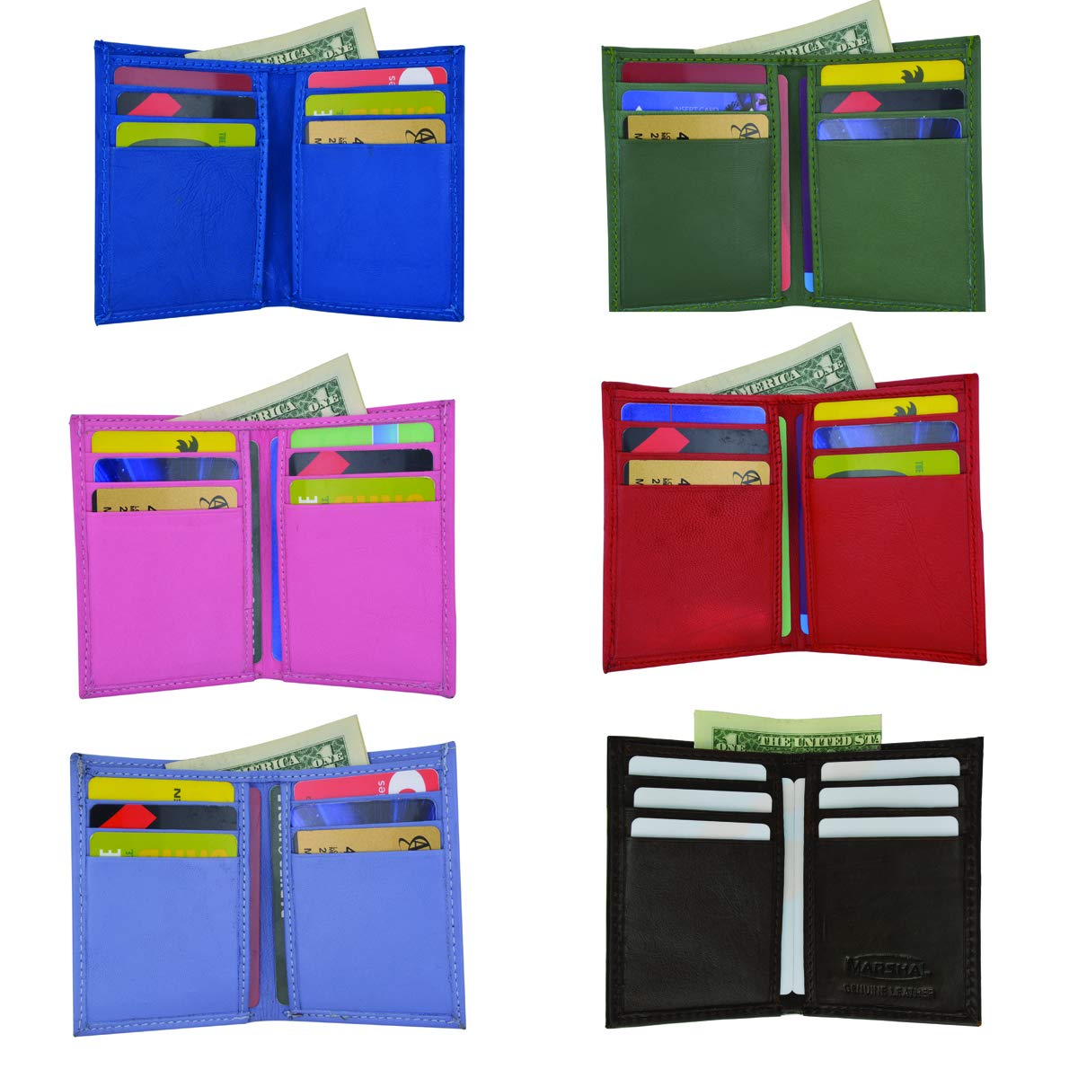 MARSHAL Slim & Thin Men's Bifold Genuine Leather Wallet with ID Card Holder - Perfect for Everyday Carry, Business & Travel