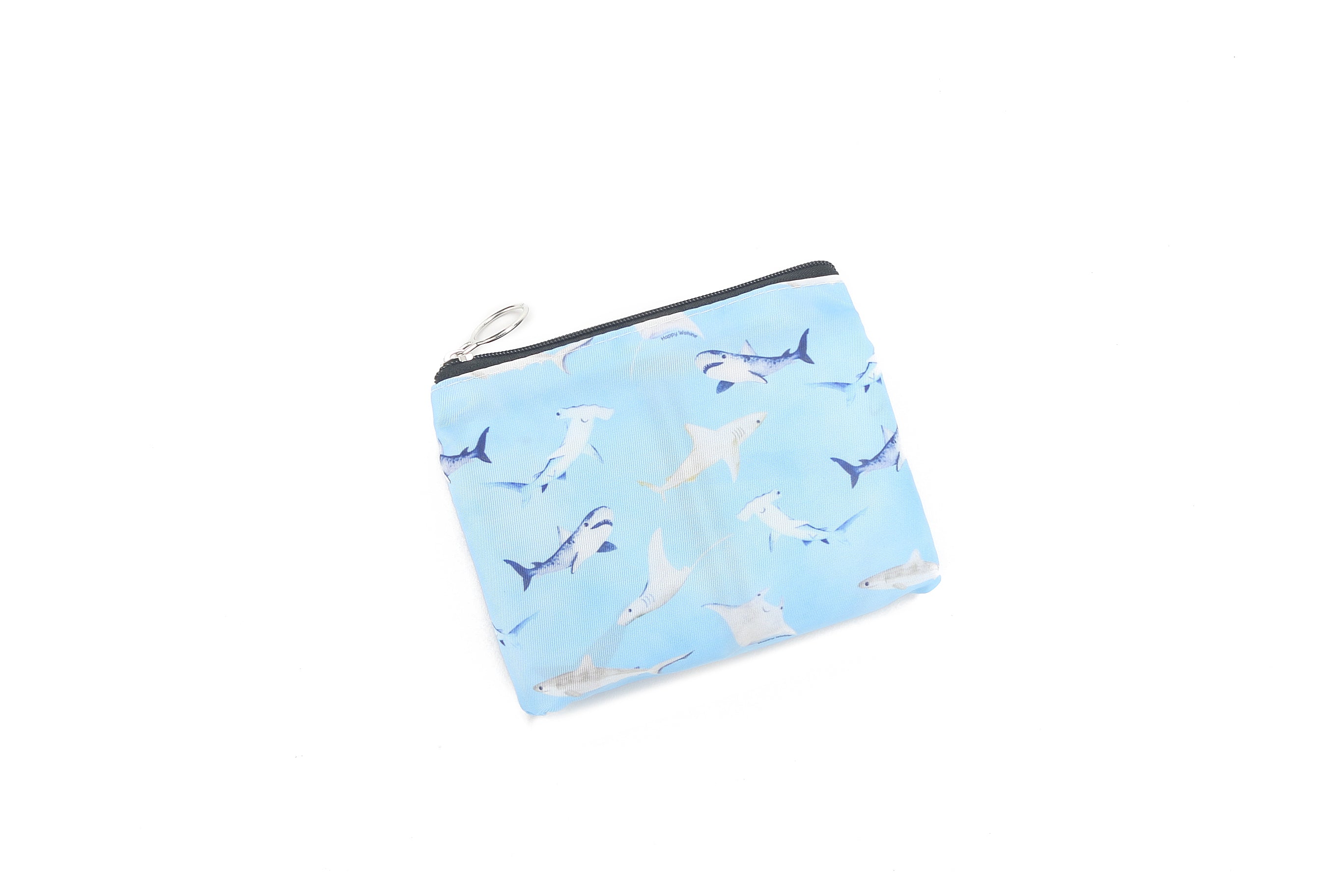 Foldable Backpack - Jake Happy Sharks Blue Waterproof Lightweight Travel Bag for School, Gym, Hiking & Outdoor Adventures