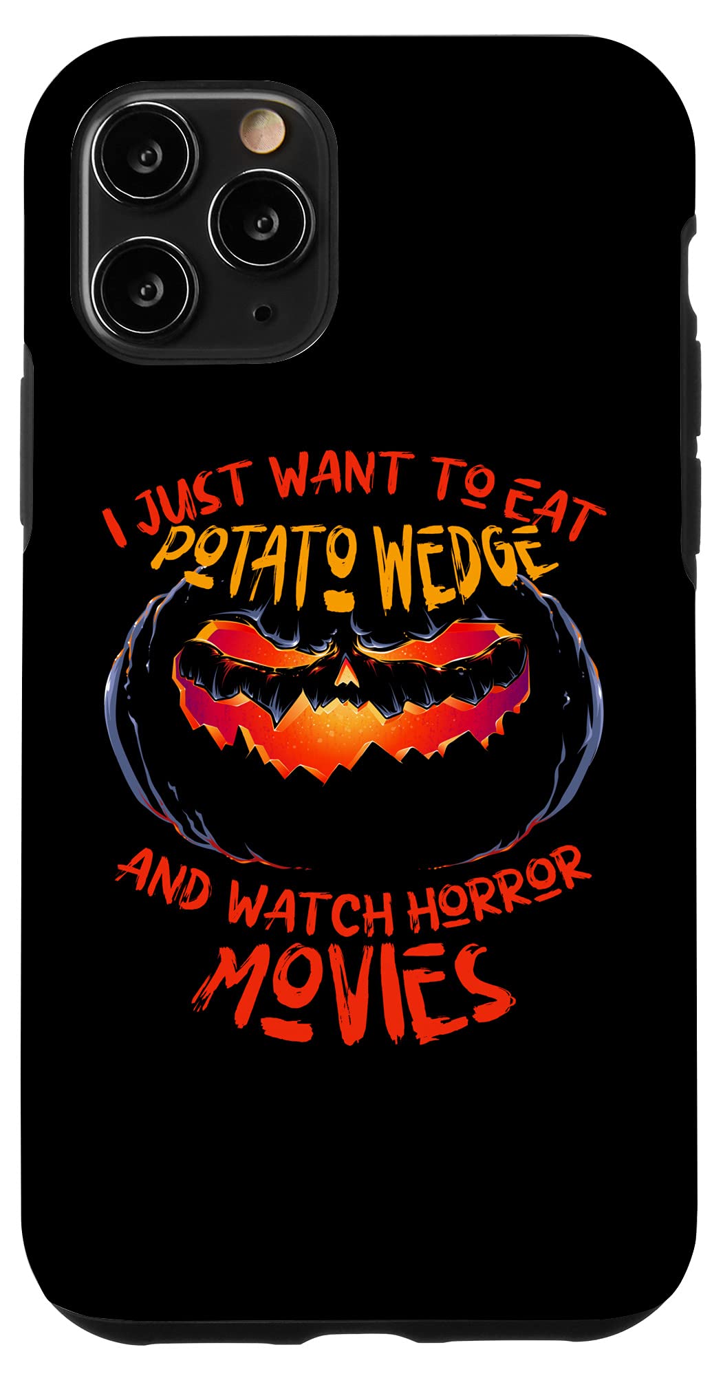 iPhone 11 Pro Case - Halloween Design with Potato Wedge & Horror Movie Theme | Shockproof Protective Cover for Watching Movies, Parties & Everyday Use