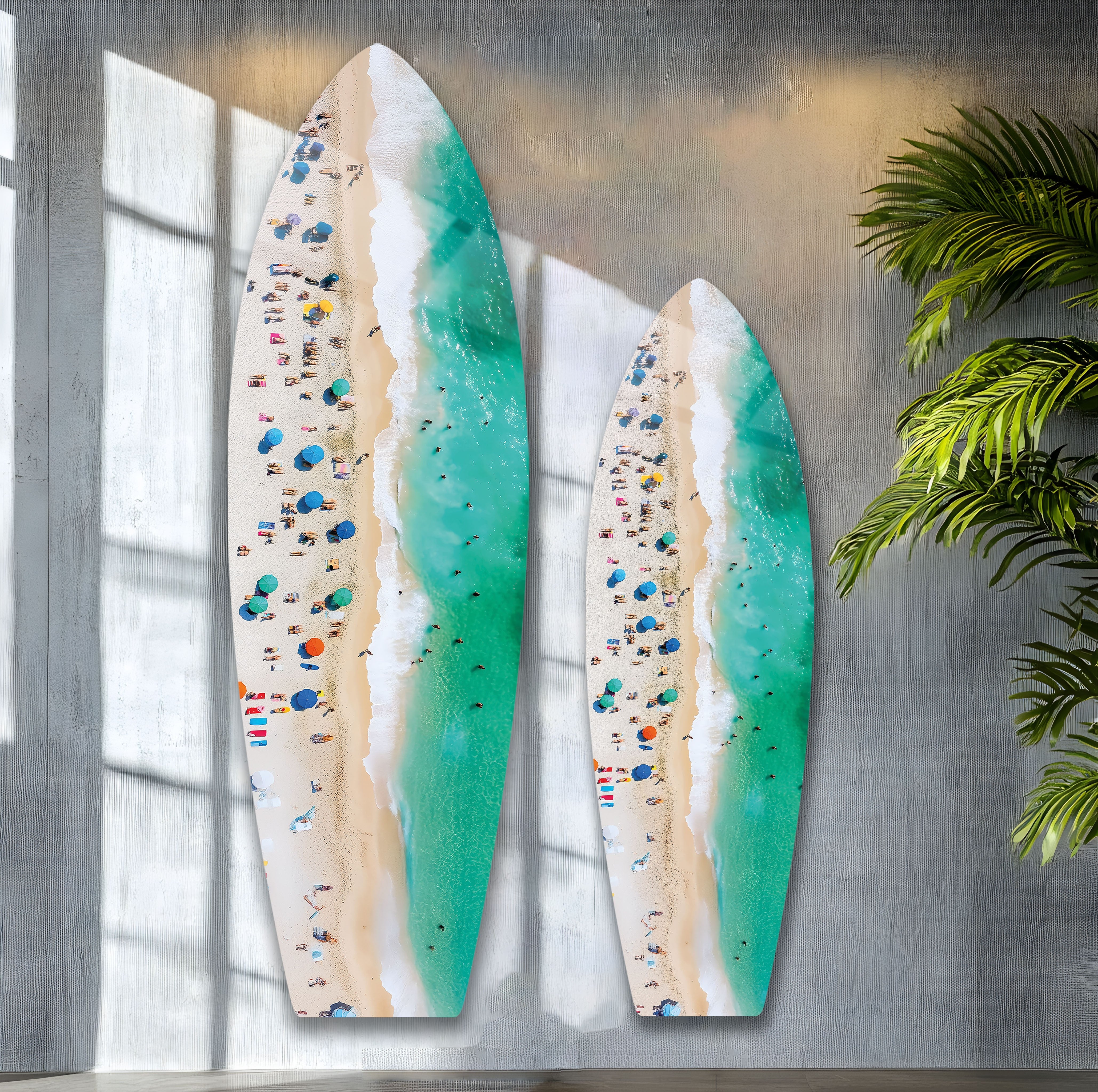 Beach Bliss Surfboard Wall Art - Coastal Decor for Living Room, Bedroom & Office - Perfect Surfing Theme Home Decoration