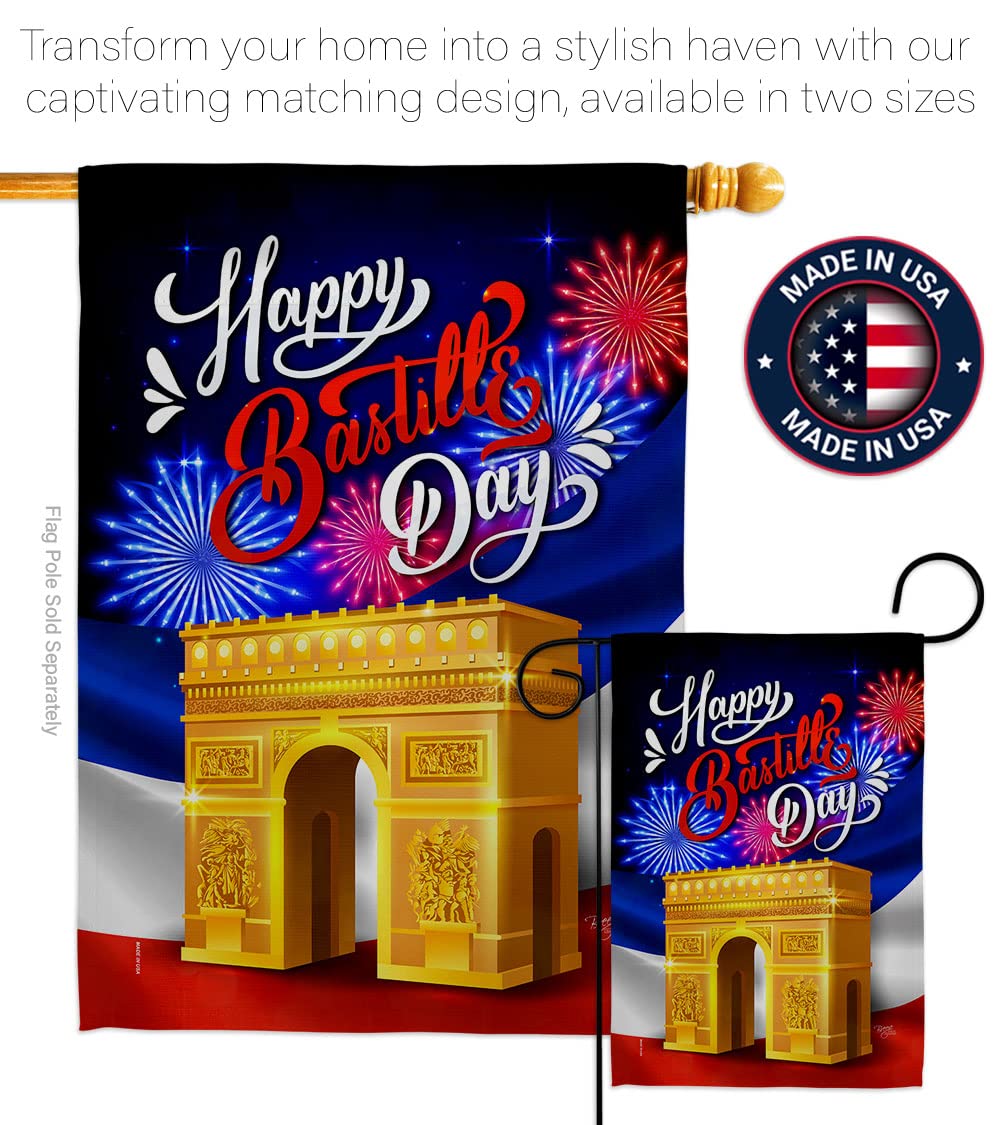Bastille Day French Flag Set - Double-Sided Garden Decor for National Celebration