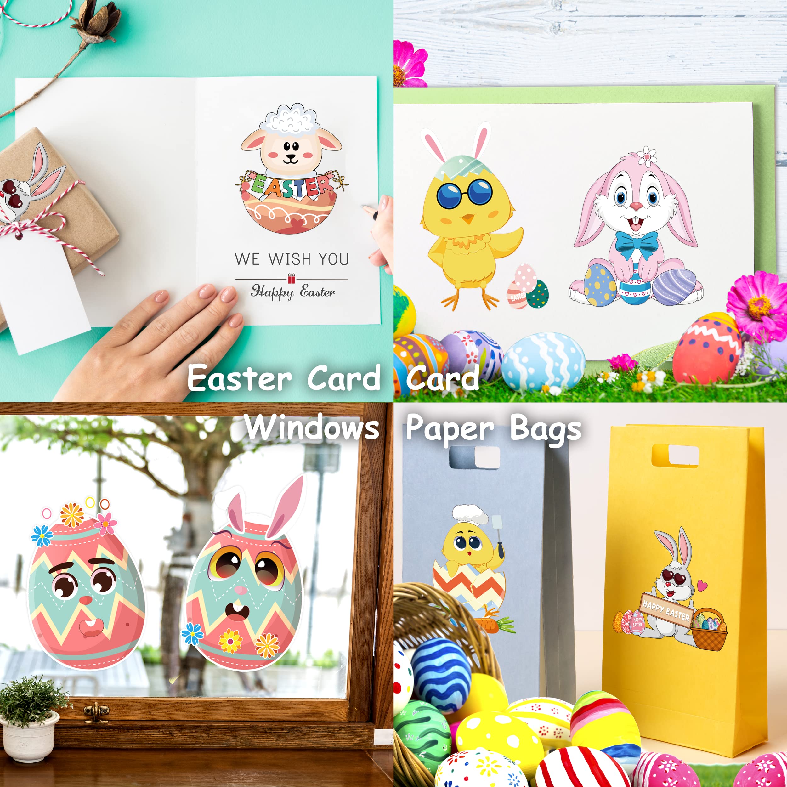 LINAYE 36 Sheets DIY Easter Craft Stickers for Kids - Easter Basket Stuffers, Party Favors, Scrapbooking & Card Making Supplies (Fun Classroom & Home Activity)