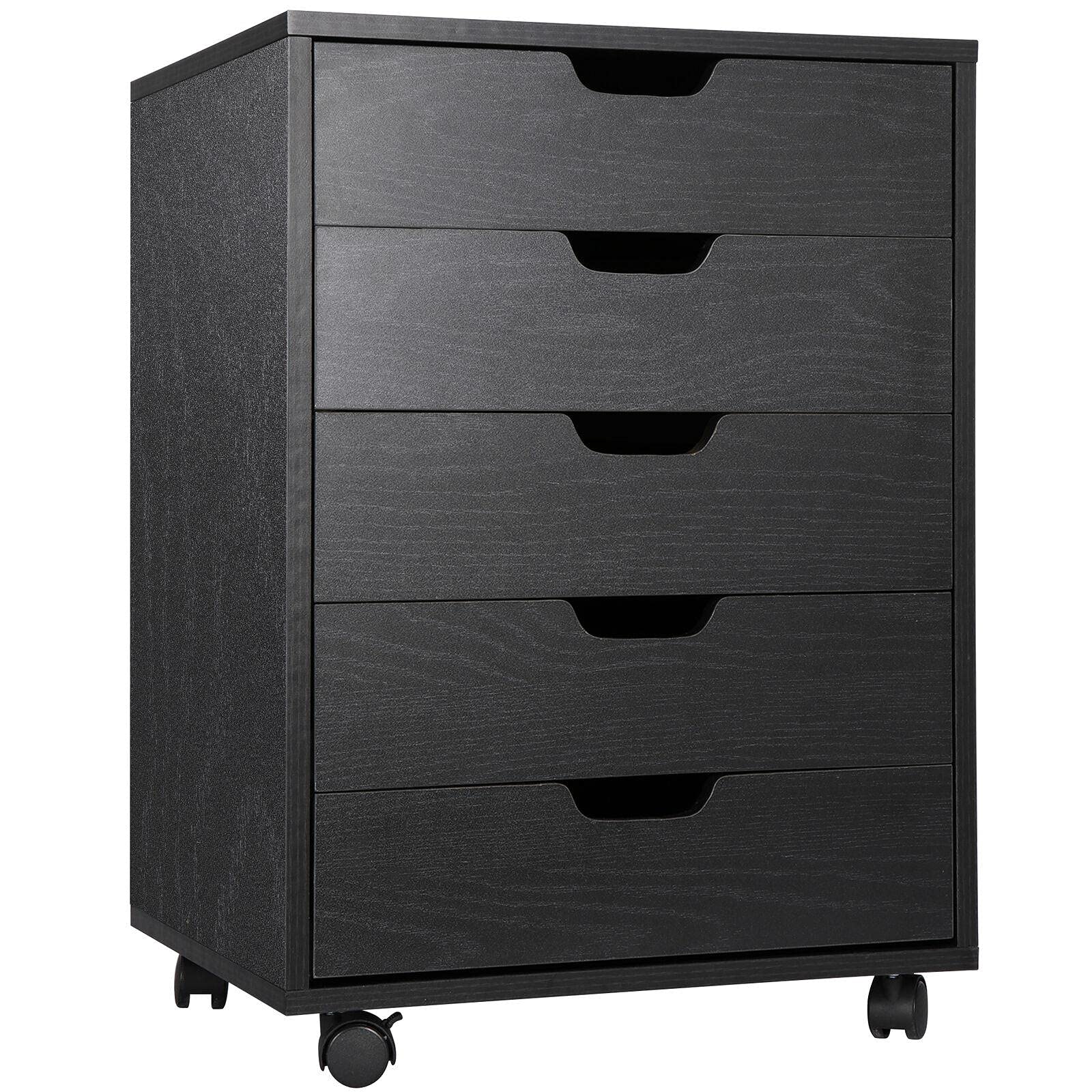 5-Drawer Dresser for Bedroom & Office - Mikalo Wooden Storage Chest with Drawers, Wall-Mounted Clothing Organizer, Home Decor & Furniture for Bedroom, Living Room, Closet Organization