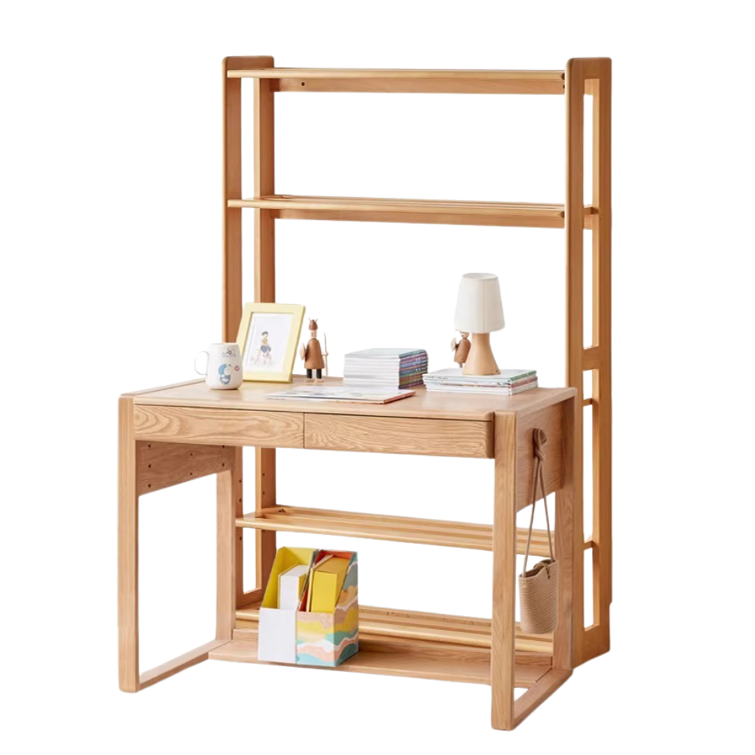 Solid Wood Floor-to-Ceiling Bookshelf - Beech & Oak Wooden Storage Shelf for Books, Toys, and Home Decor | Perfect for Living Room, Nursery, and Home Office Organization