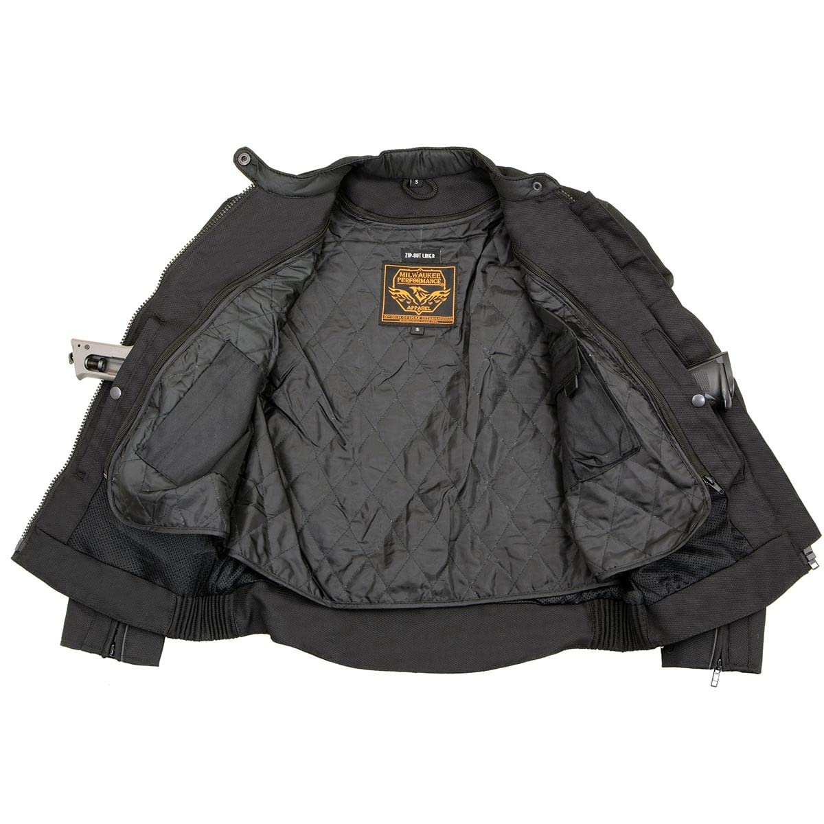 Milwaukee Leather SH1954 Women's Black Textile Motorcycle Jacket with Stud & Wings Detailing - Stylish Biker Jacket for Riding & Casual Wear