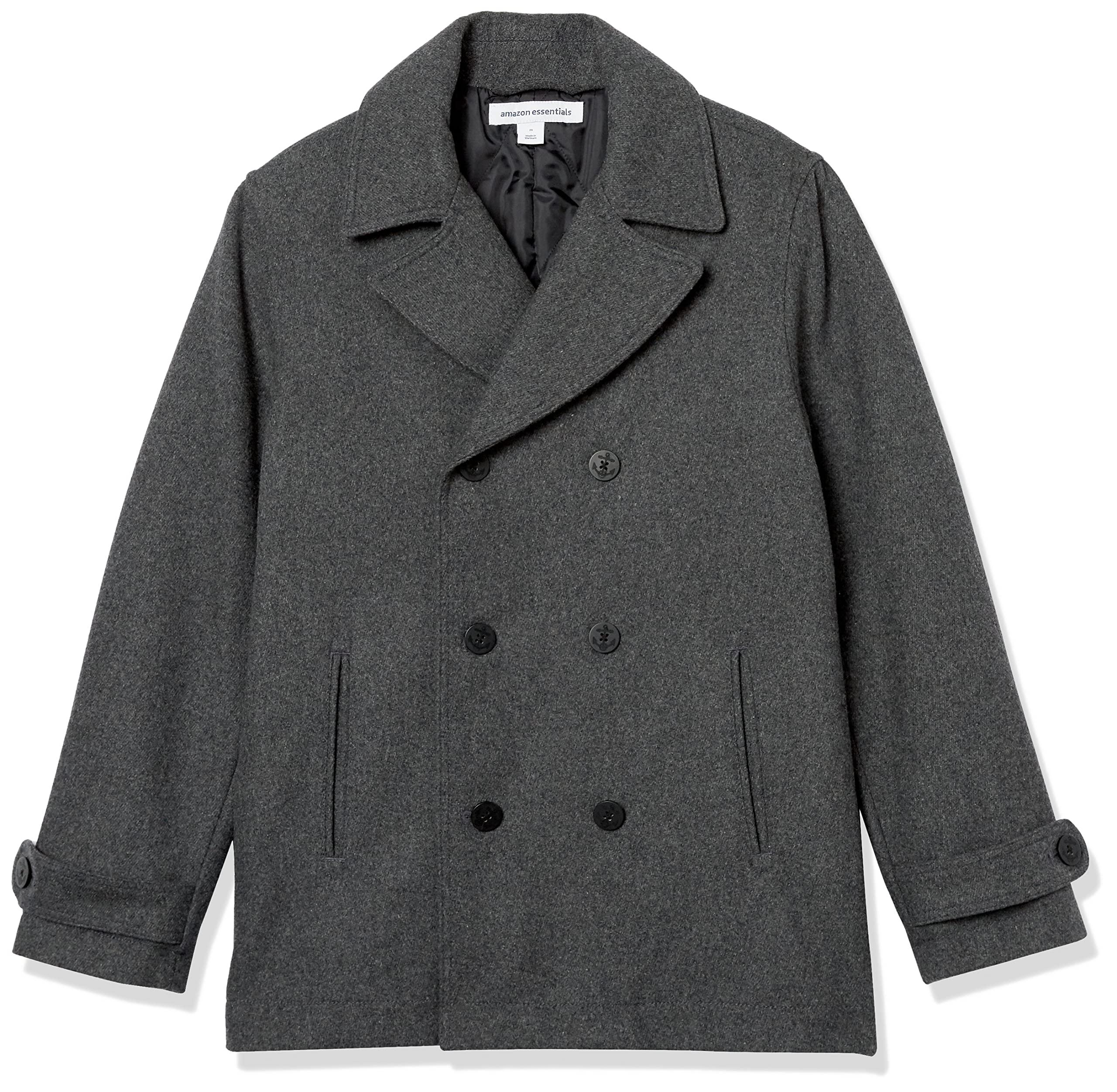 Amazon Essentials Men's Double-Breasted Heavyweight Wool Blend Peacoat Coat - Classic Winter Warm Jacket for Business, Office & Formal Occasions