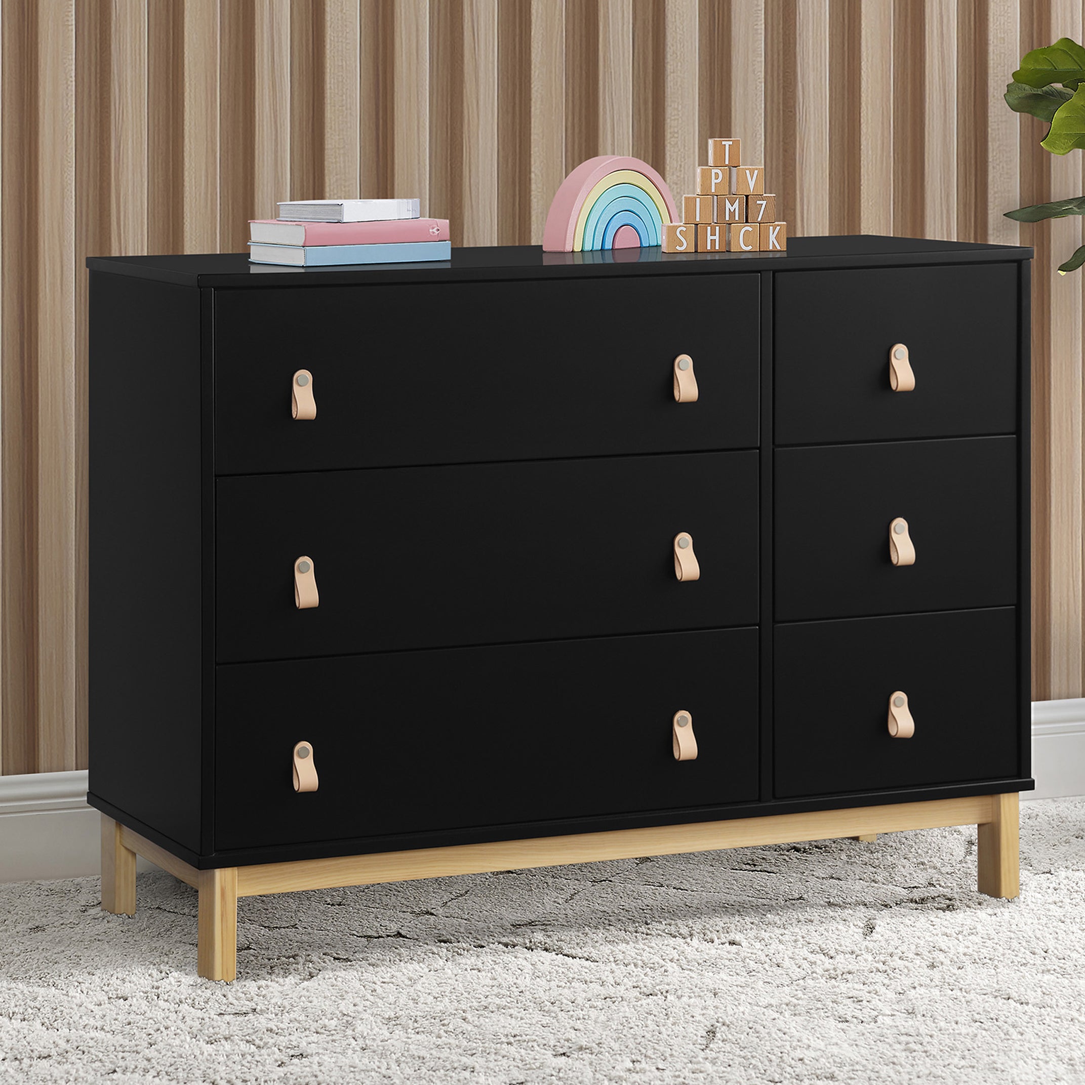 BabyGap Legacy 6-Drawer Dresser with Leather Pulls & Interlocking Drawers - Nursery Storage Solution for Baby Clothes, Blankets & Essentials
