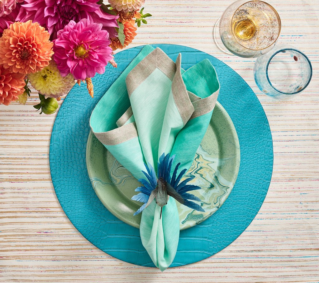 Premium Crocodile Embossed Placemats Set of 4 - Waterproof & Heat-Resistant Dining Table Mats for Everyday Use, Dinner Parties & Holiday Decor