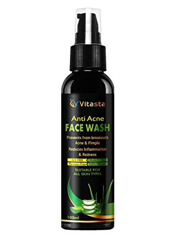 Vitasta Anti Acne Face Wash for Clear Skin - Gentle Daily Cleanser for Oily & Acne-Prone Skin | Perfect for Morning & Night Skincare Routine