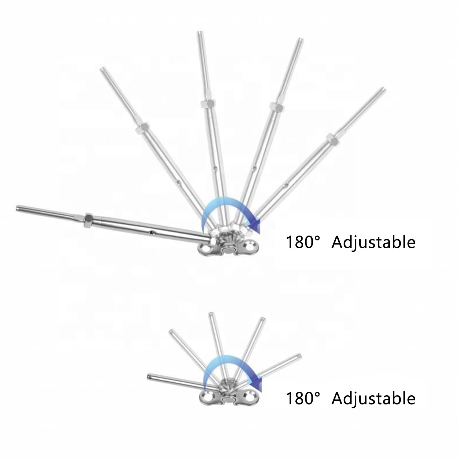 T316 Swage Threaded Cable Tensioner Kit - 50 Pack Stainless Steel Deck Railing Hardware for 1/8