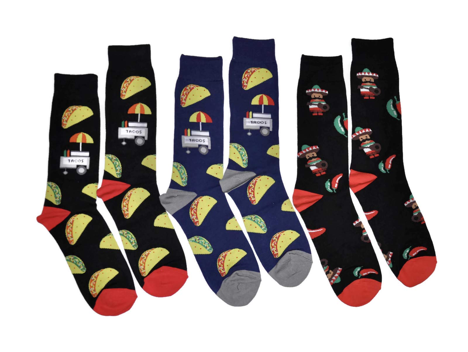 Fun Novelty Crew Socks for Men - 3 Pairs Pack | Comfortable & Stylish Casual Socks for Everyday Wear, Gifts, and Themed Outfits