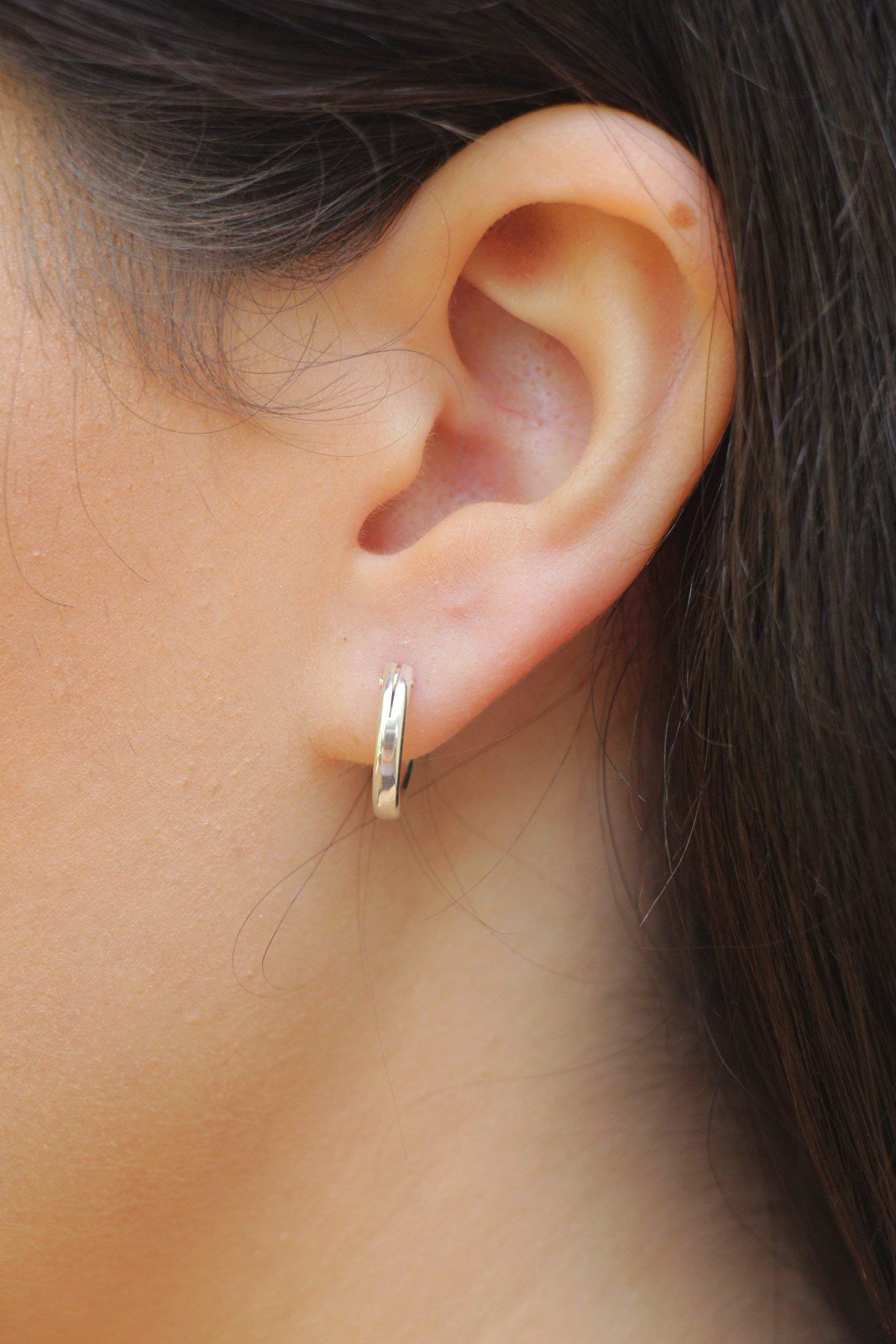 Sterling Silver Hoop Earrings for Women - Small, Medium, Large Circle Hoops - Minimalist Boho Dainty Round Jewelry - Perfect Gift for Her - Everyday Wear, Office, Date Night & Special Occasions