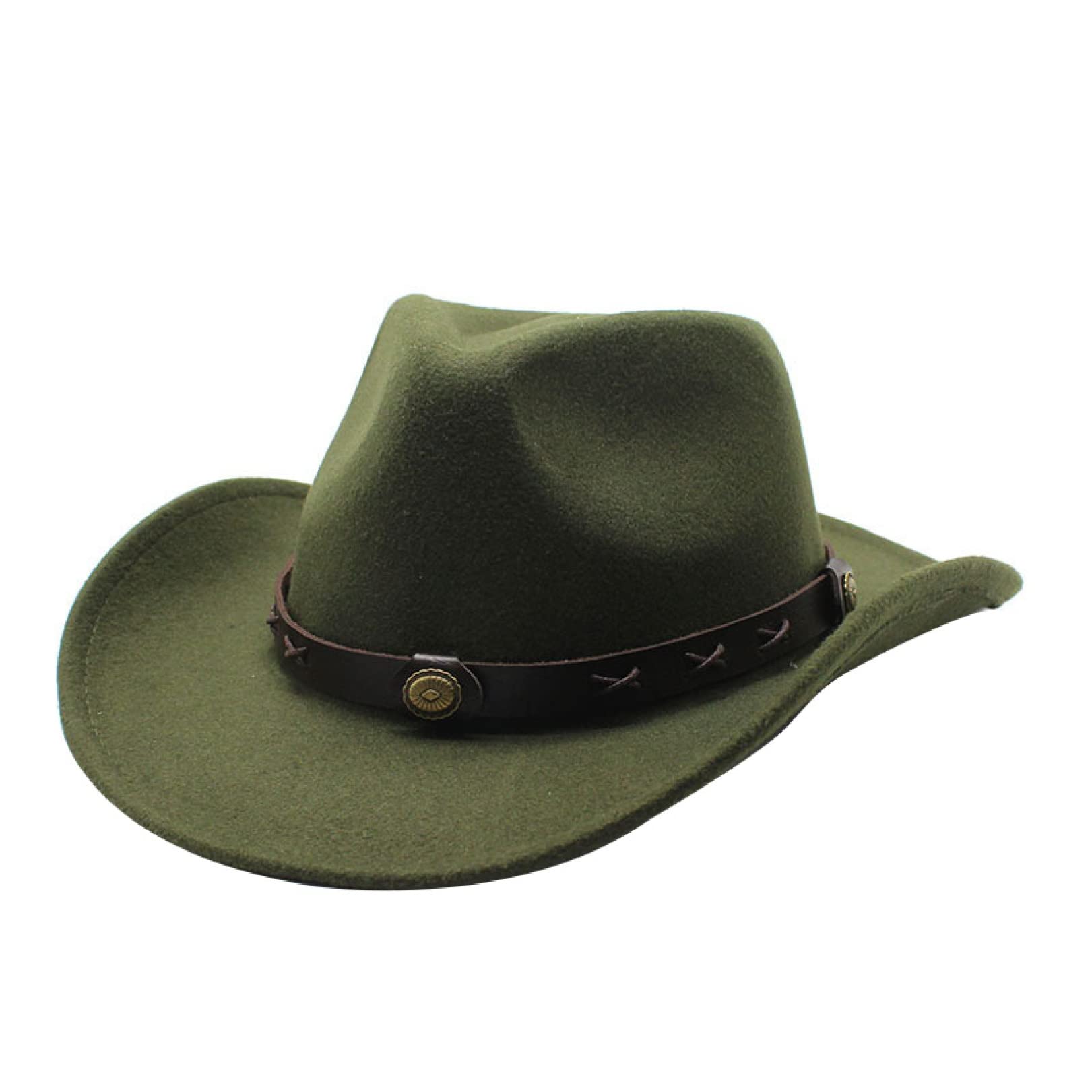 Vintage Wool Felt Fedora Hat for Men & Women - Western Cowboy Style with Leather Belt - Jazz & Panama Hat for Outdoor, Music Festivals, and Punk Fashion