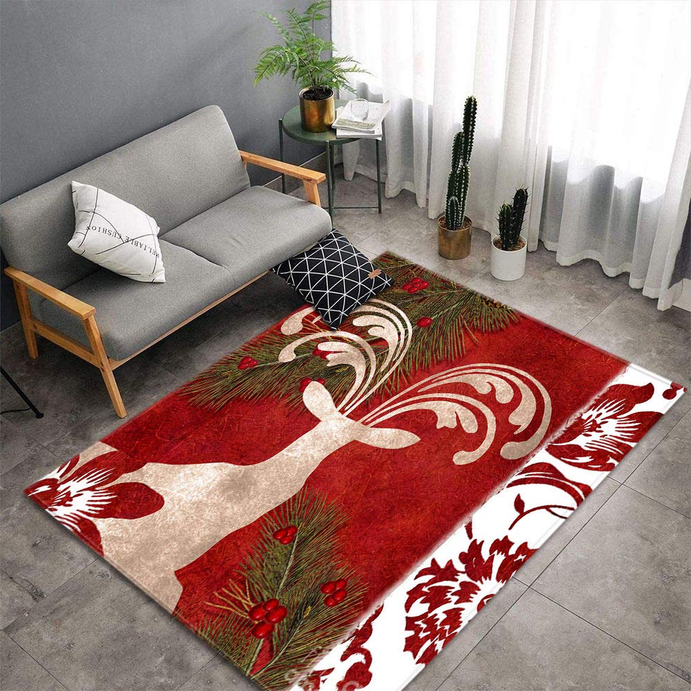 Soft Modern Christmas Rugs - Non-Slip Rectangular Floor Mat for Bedroom & Living Room (120x180cm) - Cozy Holiday Decor & Home Comfort