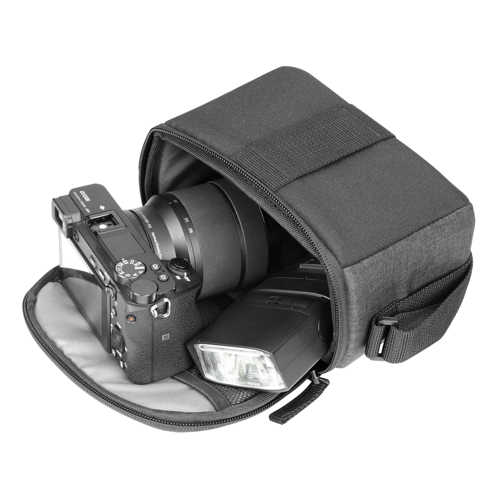 Vesta Aspire 12 Small Gray Camera Bag - Compact DSLR/SLR Camera Case for Travel & Photography - Perfect for Nikon, Canon, Sony Mirrorless Cameras & Accessories