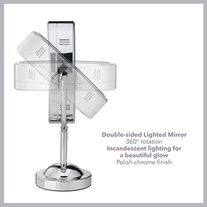 CONAIR Round Lighted 1X/5X Magnifying Mirror with LED Lights - BE150C - Perfect for Makeup, Skincare & Grooming at Home or Travel