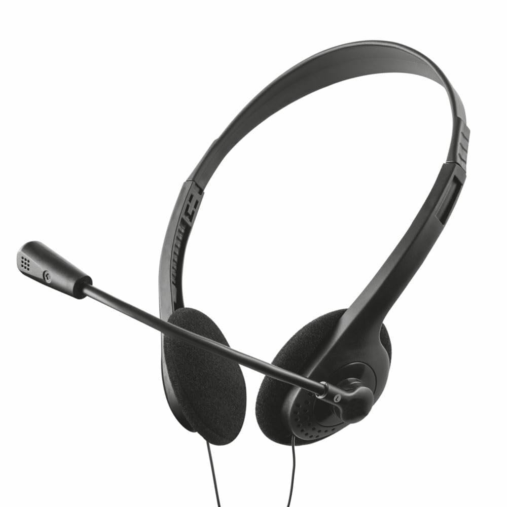 JUSTOP Slim Lightweight Wired Headset with Microphone - 3.5mm Jack Noise Cancelling Headphones for PC, Laptop, Gaming, Office & Online Classes (Comfortable for Long Wear)