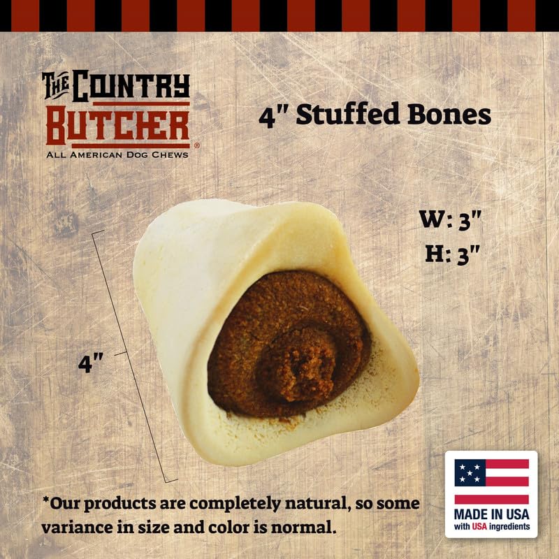 **Durable Filled Dog Bones for Aggressive Chewers – Natural Peanut Butter Stuffed Chew Toy for Small, Medium & Large Breeds – USA-Made, Rawhide-Free, 4-Pack – Perfect for Training, Teething & Long-Lasting Entertainment**