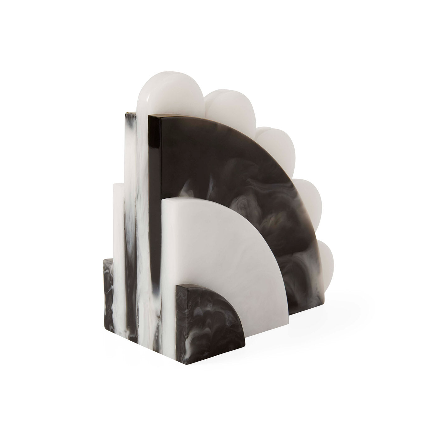 Como Black & White Bookends - Heavy Duty Metal Bookends for Office, Home & Library - Stylish Book Holder for Shelves & Desks - Perfect for Organizing Books, Magazines & Decor