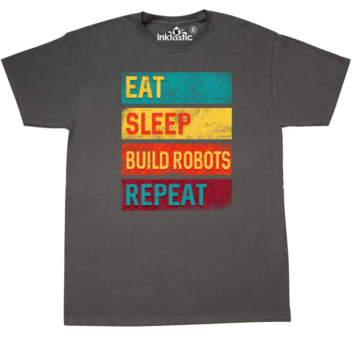 Robotics Eat Sleep Build Robots Repeat T-Shirt | Funny Science & Engineering Graphic Tee | Perfect for STEM Students, Engineers & Robot Lovers