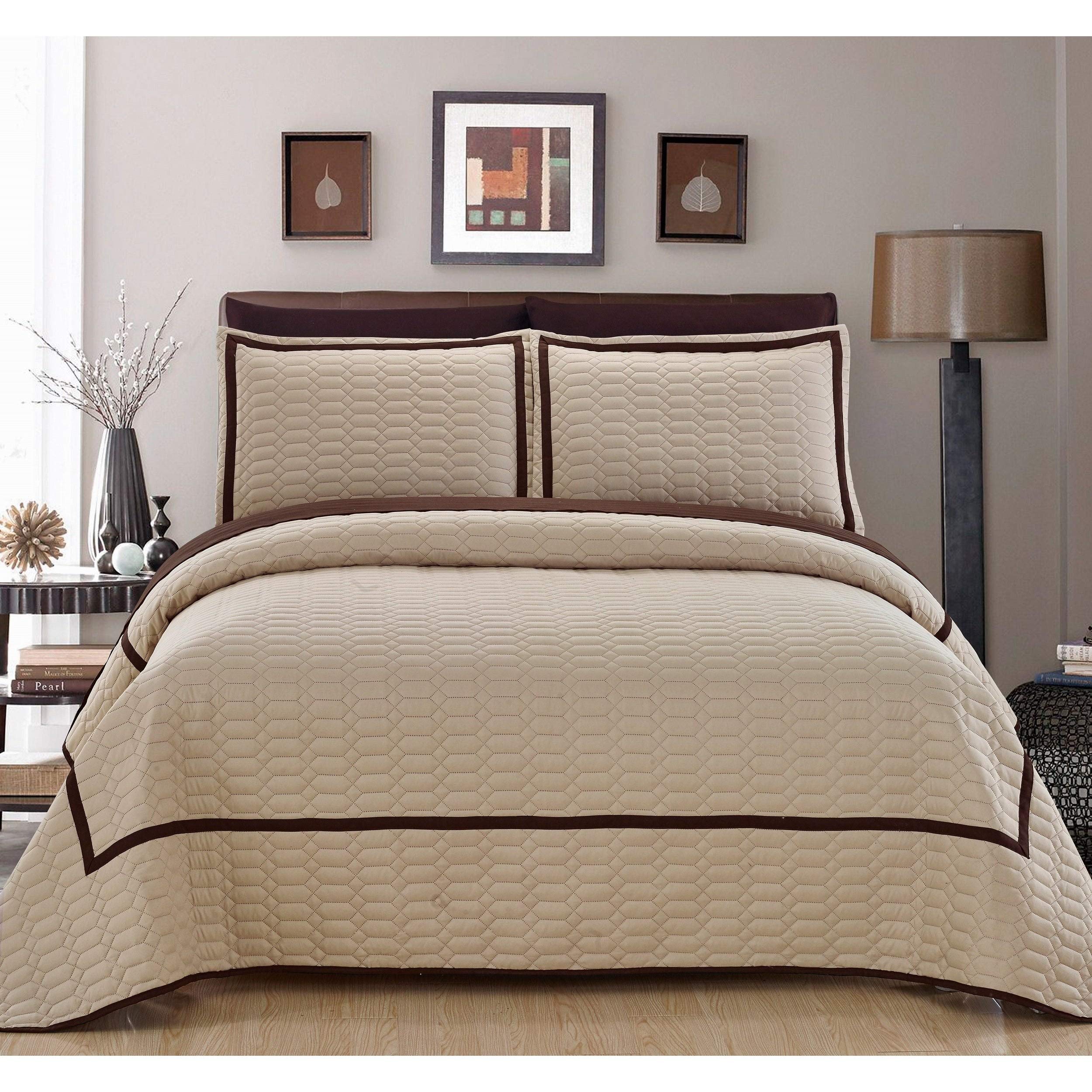 Luxury 7-Piece Marla Beige Quilt Set King Size - Premium Bedding Collection with Matching Pillow Shams for Elegant Bedroom Decor | Perfect for Master Bedrooms, Guest Rooms & Hotel Style Comfort
