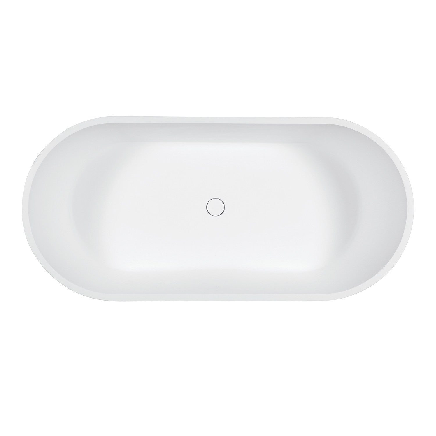 Arcticstone 60-Inch Freestanding Oval Bathtub - VRTDE612922 Double Ended Solid Surface Soaking Tub with Drain in Glossy White/Matte White | Perfect for Luxury Bathrooms & Spa Retreats