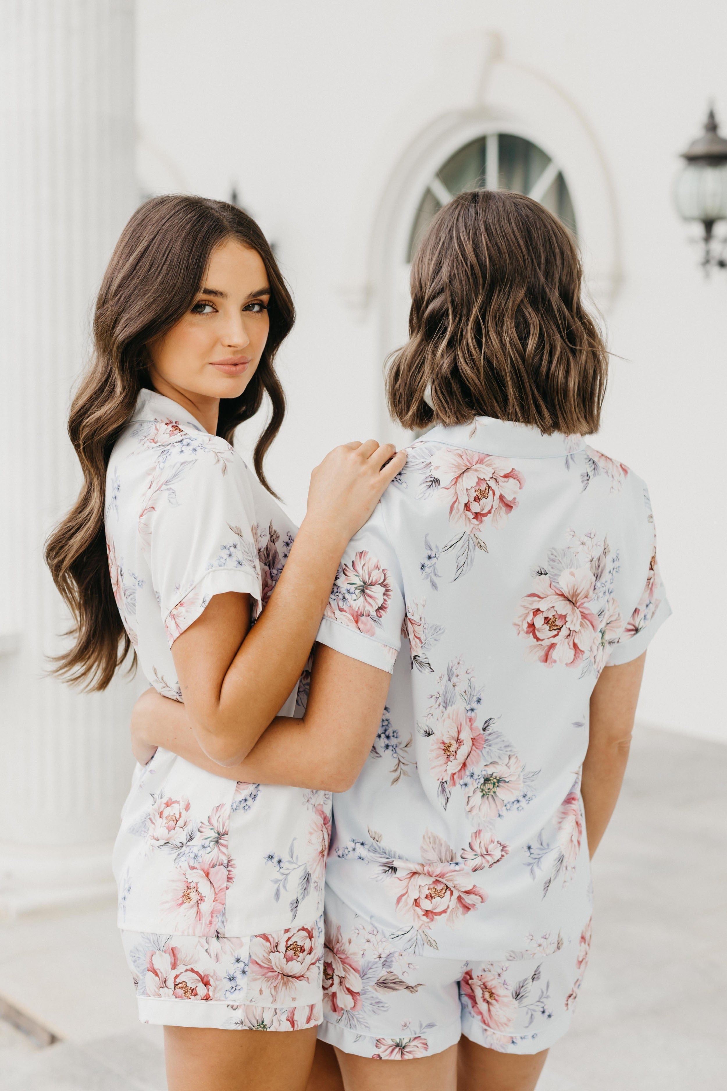 Adriana Women's Floral Lace Trim Veiled Rose Pajama Set - Soft Sleepwear for Women, Comfortable Nightwear for Lounge & Relaxation at Home