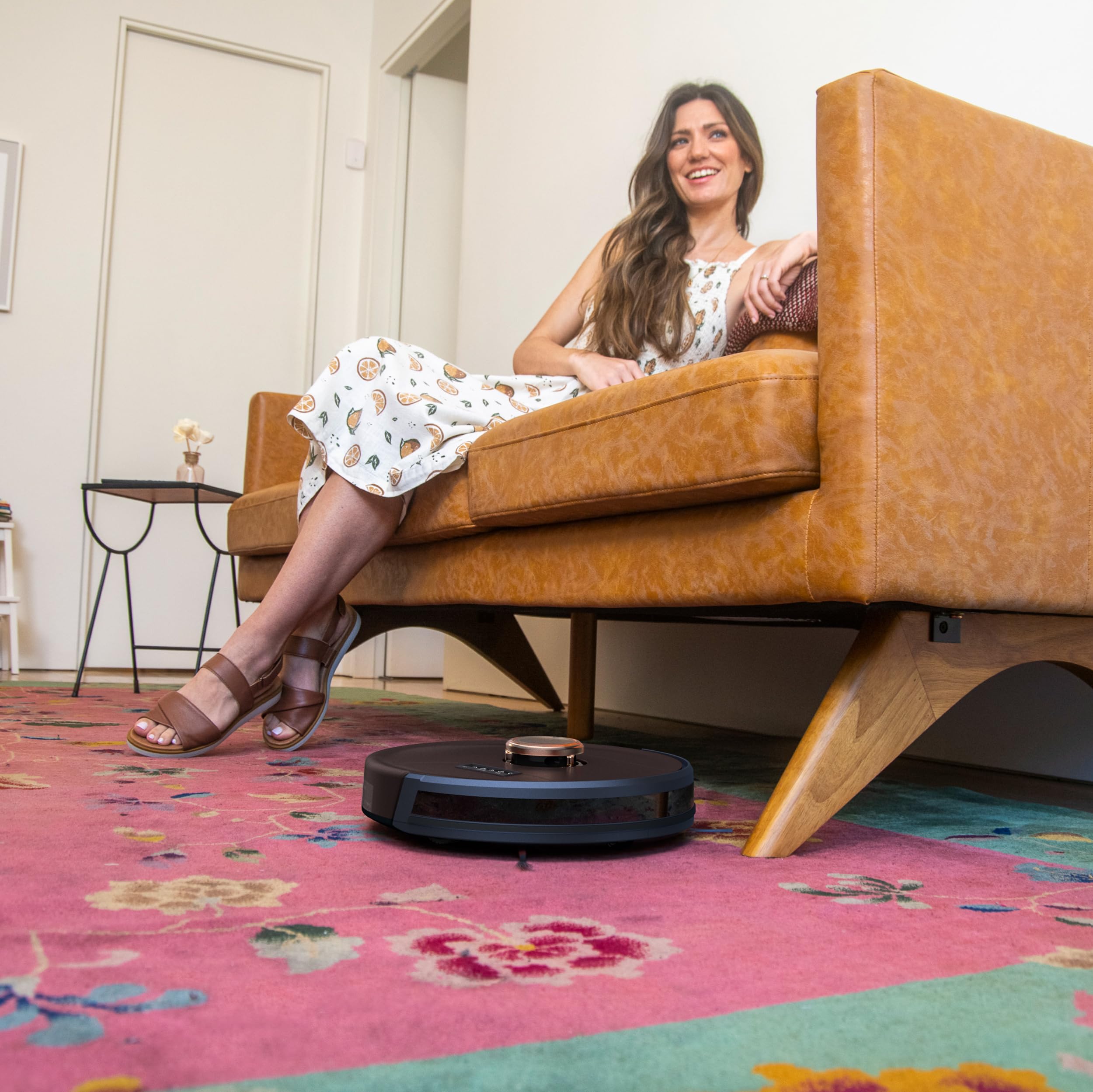 bObsweep Austin Robotic Vacuum Cleaner for Hardwood Floors & Carpets - Smart WiFi Connected, Self-Charging, Espresso Color - Perfect for Pet Hair & Home Cleaning