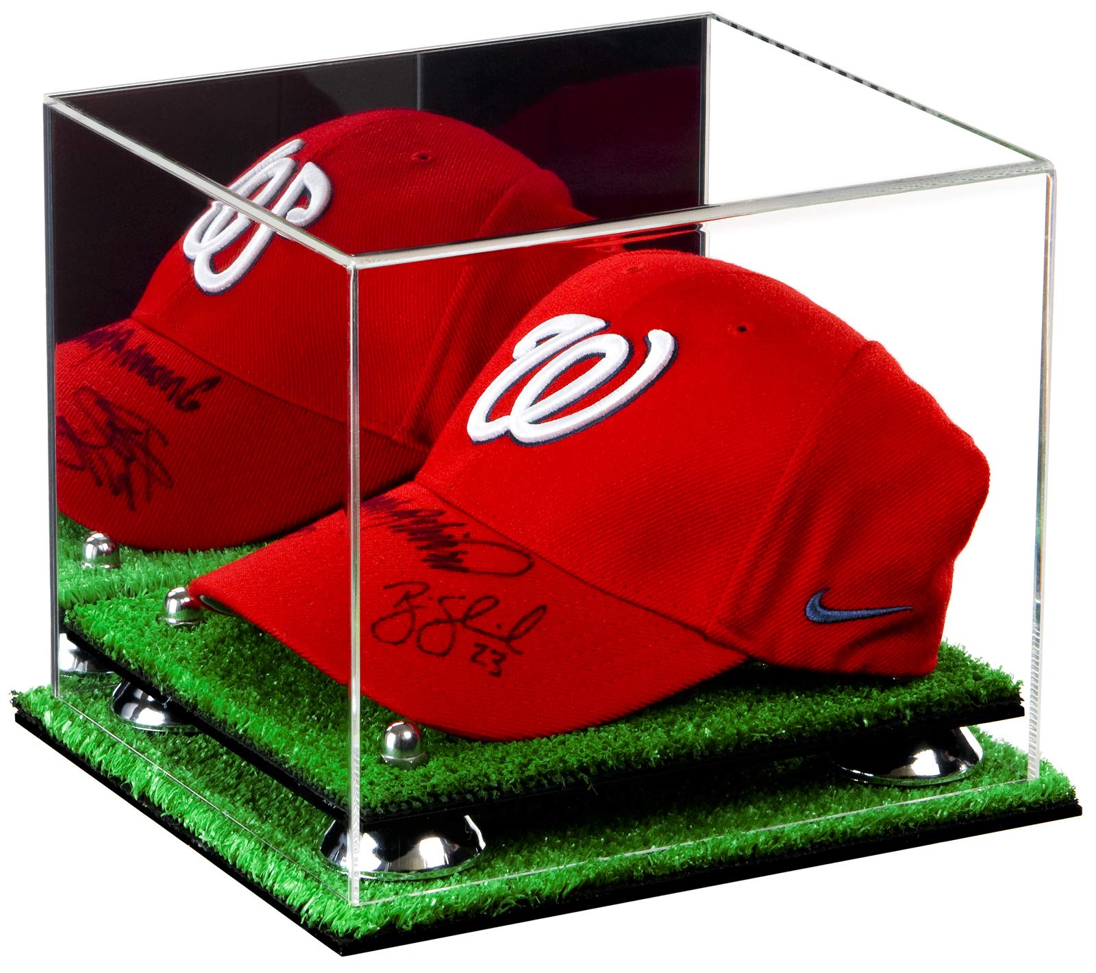 Premium Acrylic Display Case with Turf Base - Clear Showcase for Collectibles, Jewelry & Miniatures | Perfect for Retail Stores, Home Decor & Office Displays