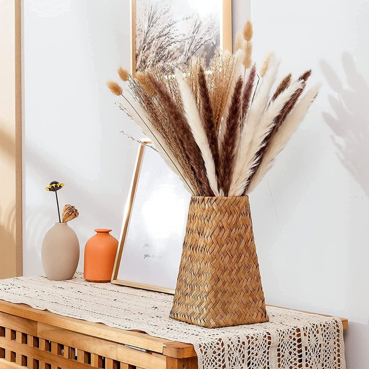 40 Pcs Natural Dried Pampas Grass 18