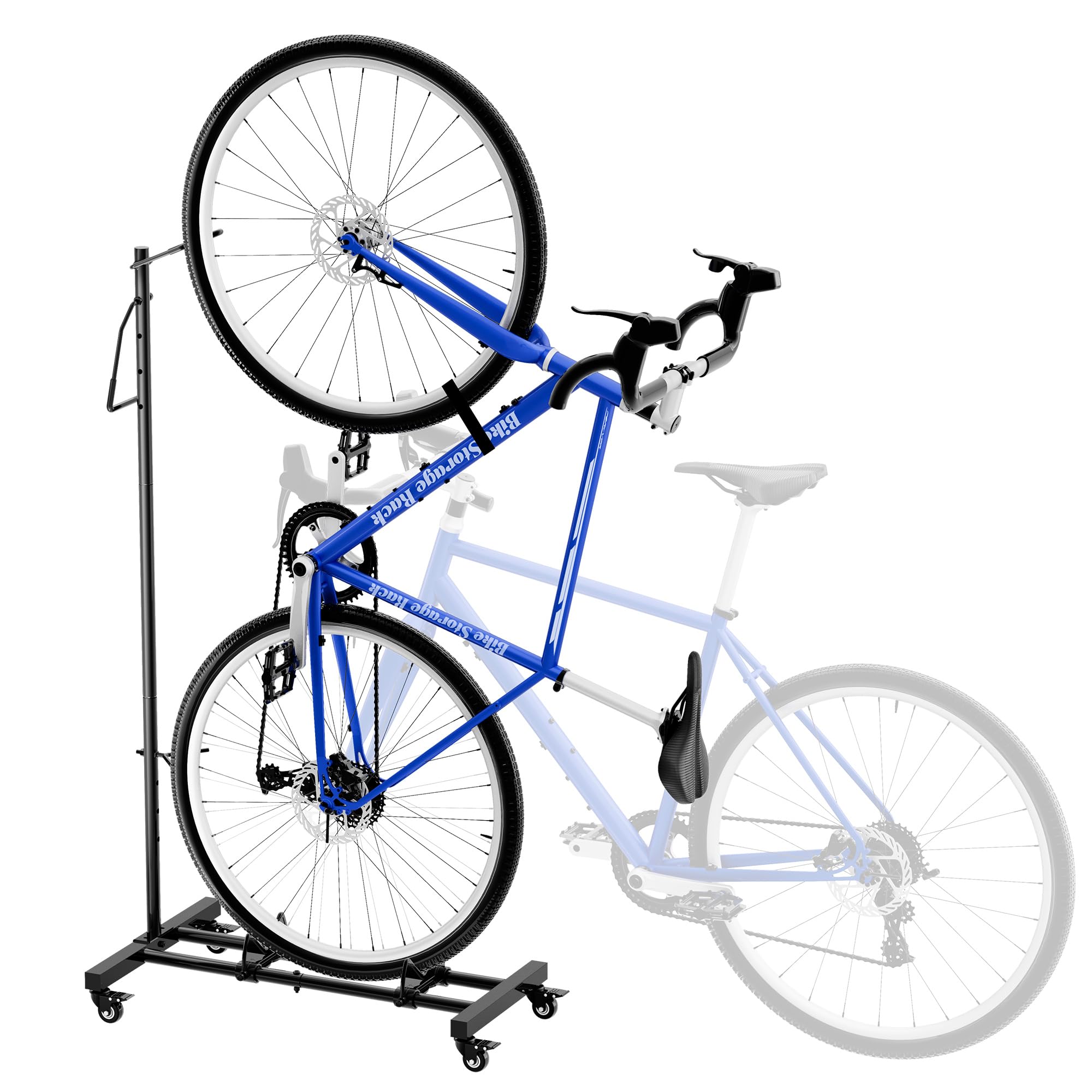 Adjustable Upright Bike Stand - Vertical & Horizontal Bike Storage Rack for Apartments, MTB & Road Bikes - Fits Wheels up to 29