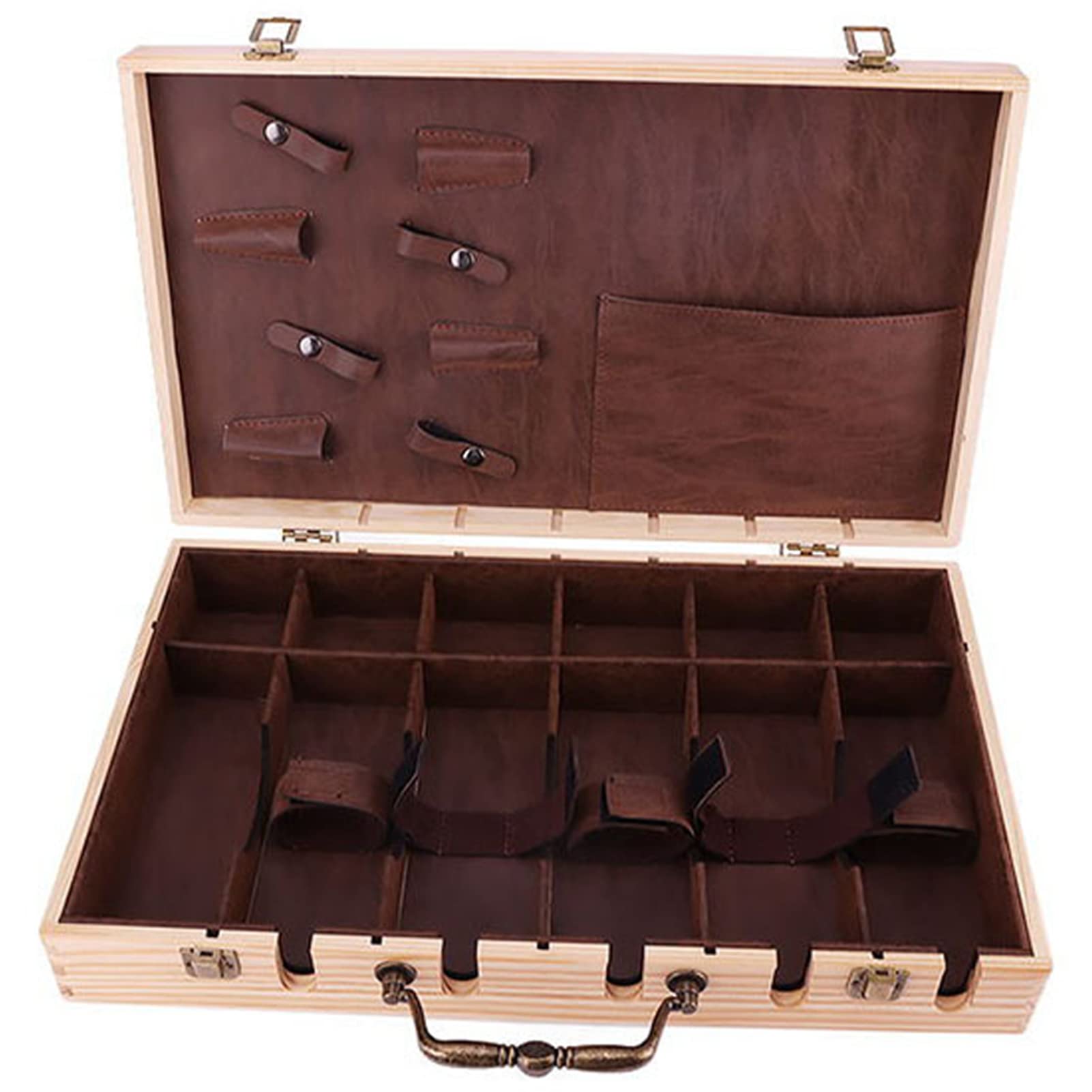 Professional Barber Case - Wooden Stylist Tool Box Organizer with Tray, Travel Storage Case for Hairdressing Tools | Portable Beauty Salon Equipment for Barbers, Stylists & Home Use