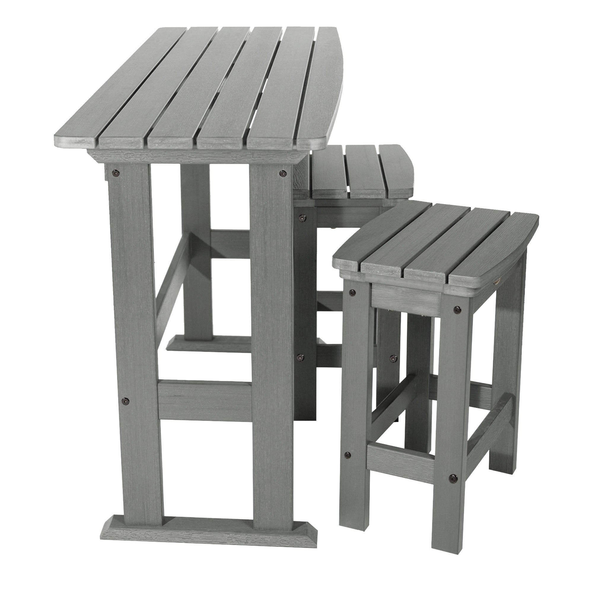 Lehigh 3-Piece Counter Height Balcony Patio Set - Outdoor Bistro Table and Chairs for Small Spaces, Porch, Garden, or Apartment Balcony