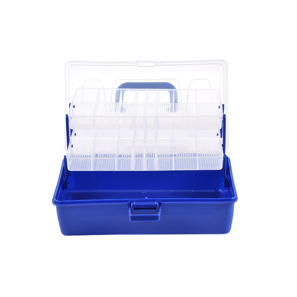 VGEBY 3-Layer Large Capacity Fishing Tackle Box - Portable Plastic Storage Organizer for Lures, Hooks & Fishing Accessories | Perfect for Freshwater, Saltwater & Ice Fishing Trips