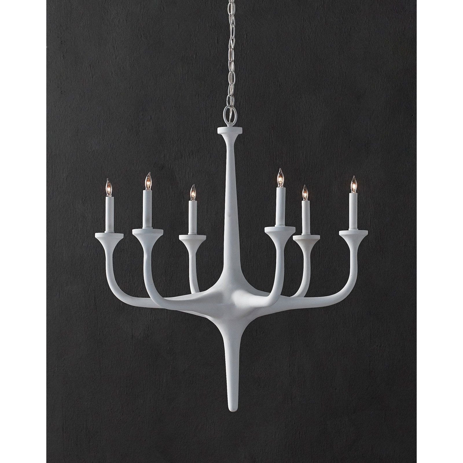 Albion White Chandelier - Elegant Crystal Ceiling Light Fixture for Dining Room, Bedroom & Living Room Decor