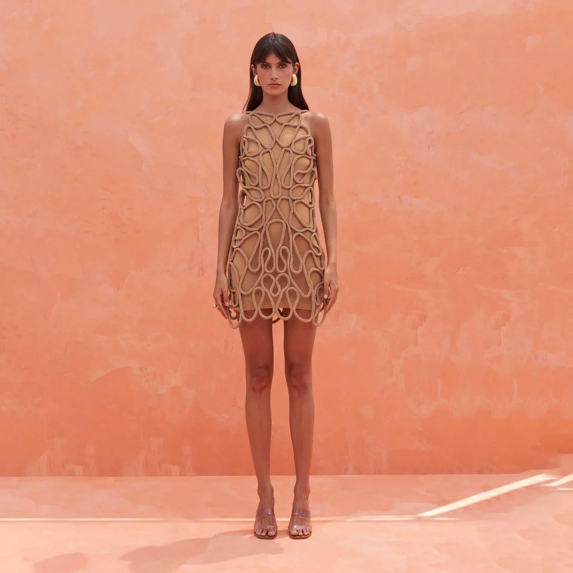Brown Crochet Dress