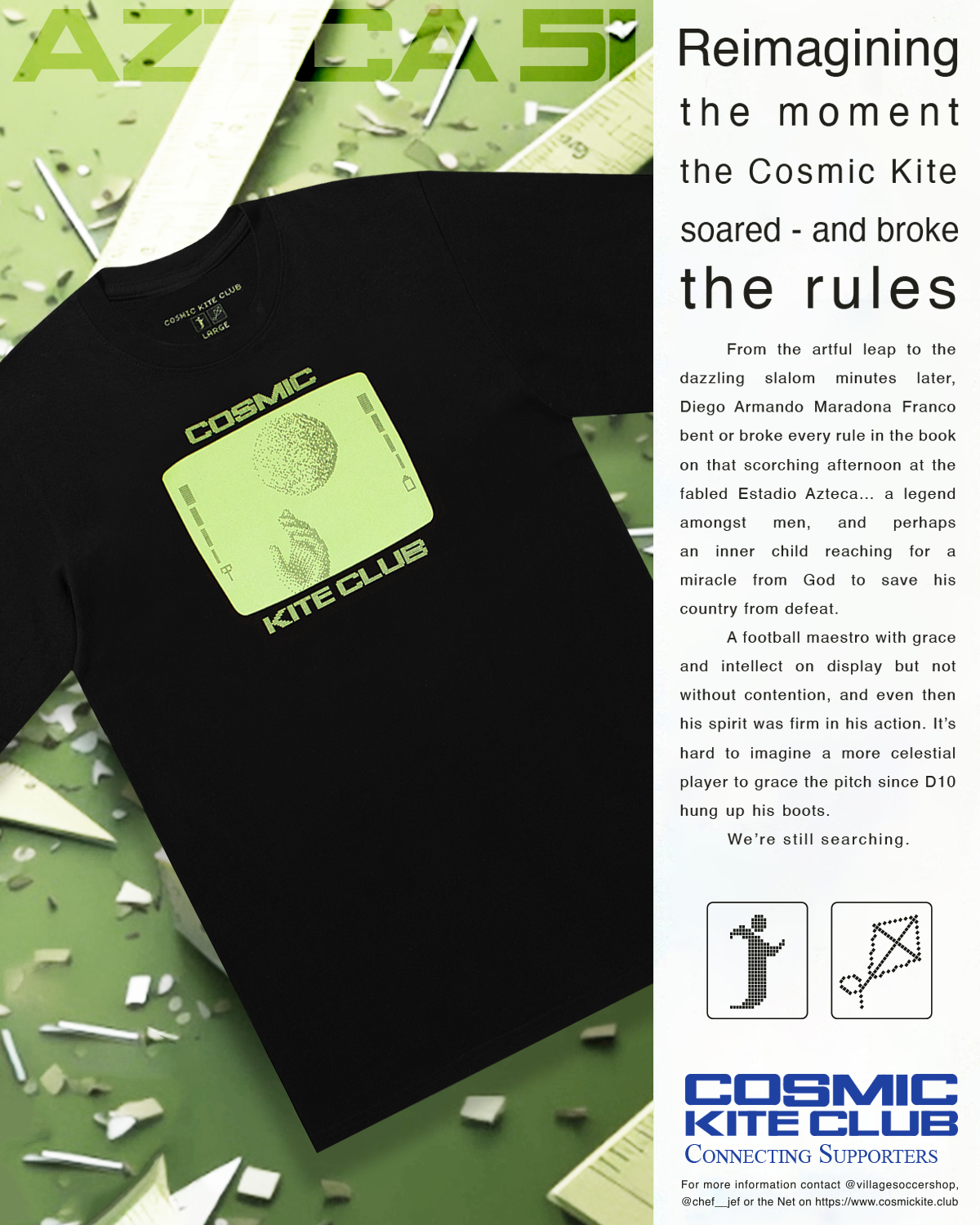 Cosmic Kite Club AZTCA 51 Heavyweight 8.2 oz Short Sleeve T-Shirt for Men - Premium Cotton Tee for Outdoor Activities, Casual Wear & Street Fashion