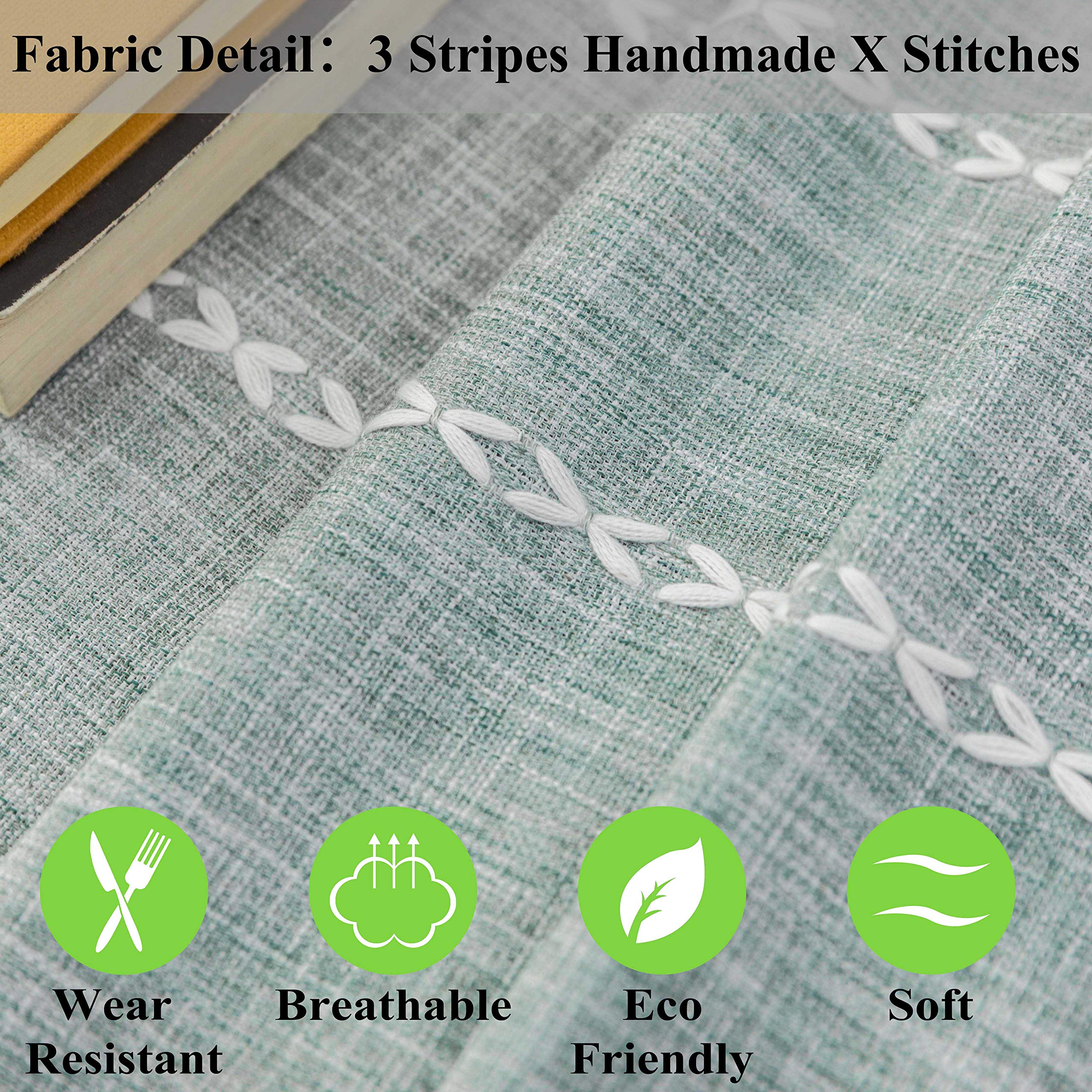 Premium Faux Linen Square Tablecloth - 52x52 Inch Sage Green Table Cover for Kitchen & Dining Room Decor | Washable & Wrinkle-Resistant | Perfect for Parties, Holidays & Everyday Use