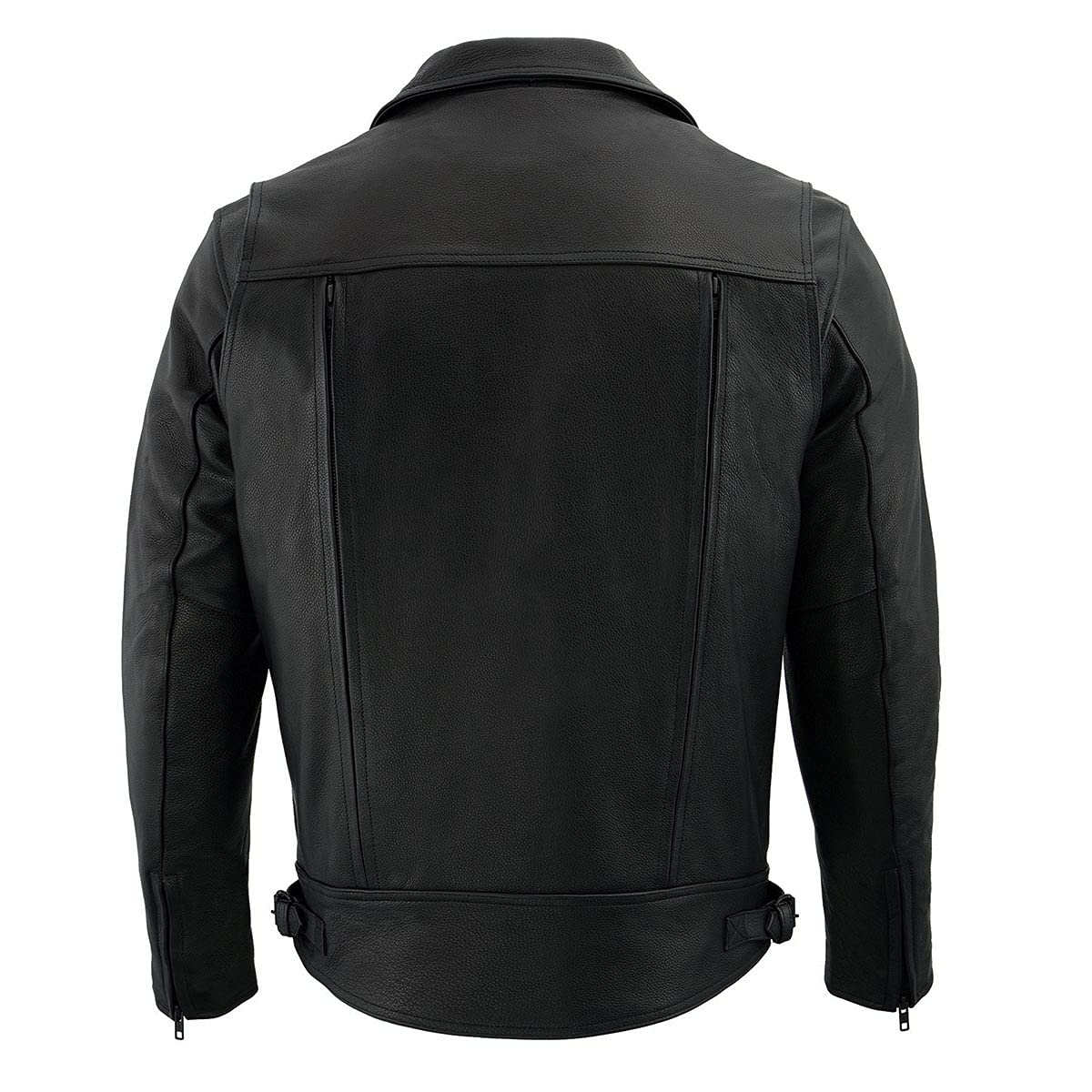 Milwaukee LKM1720T Premium Vented Leather Motorcycle Jacket for Men - Tall Sizes, Black with Utility Pockets | Riding Gear for Bikers & Cruiser Enthusiasts